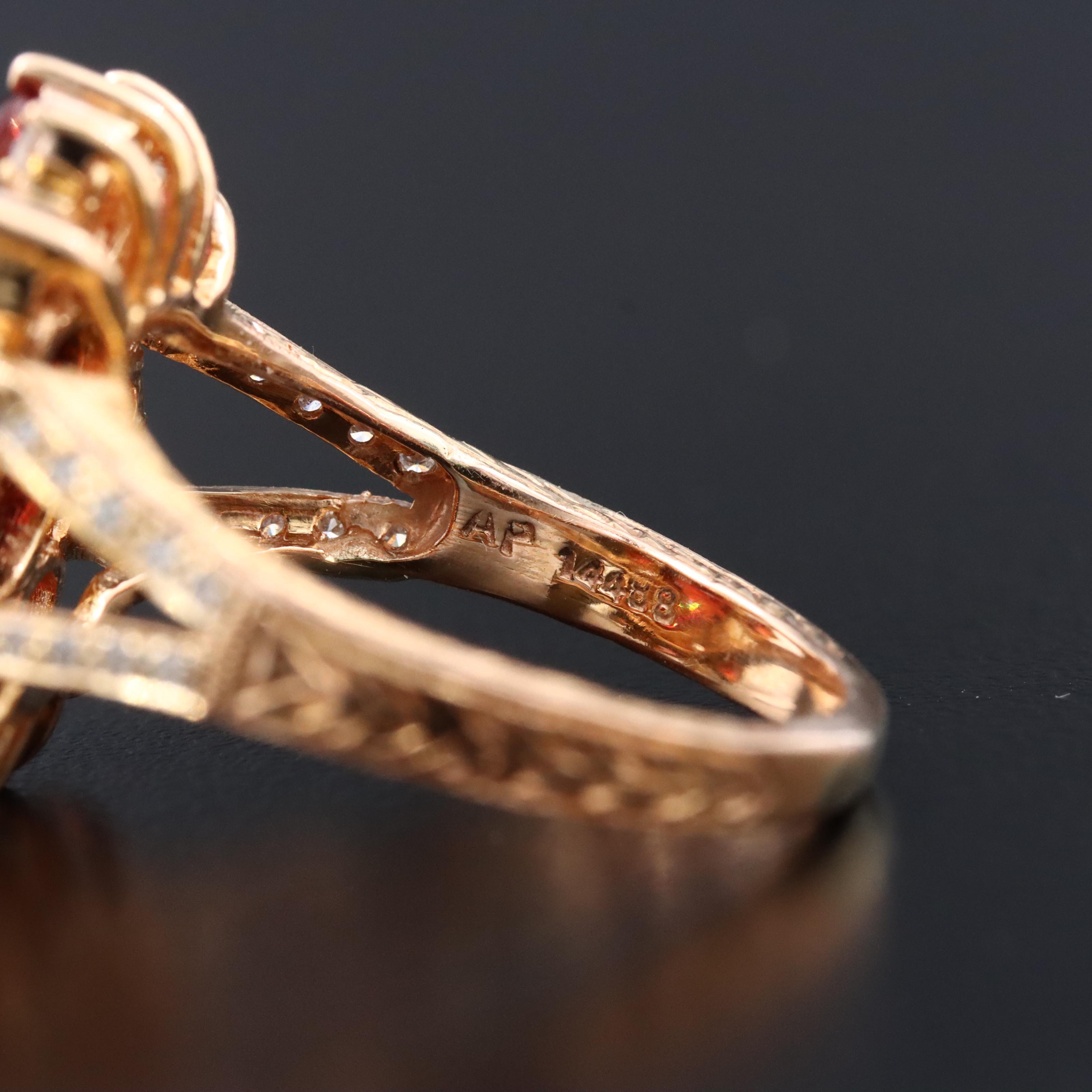 18K Spinel and Diamond Ring