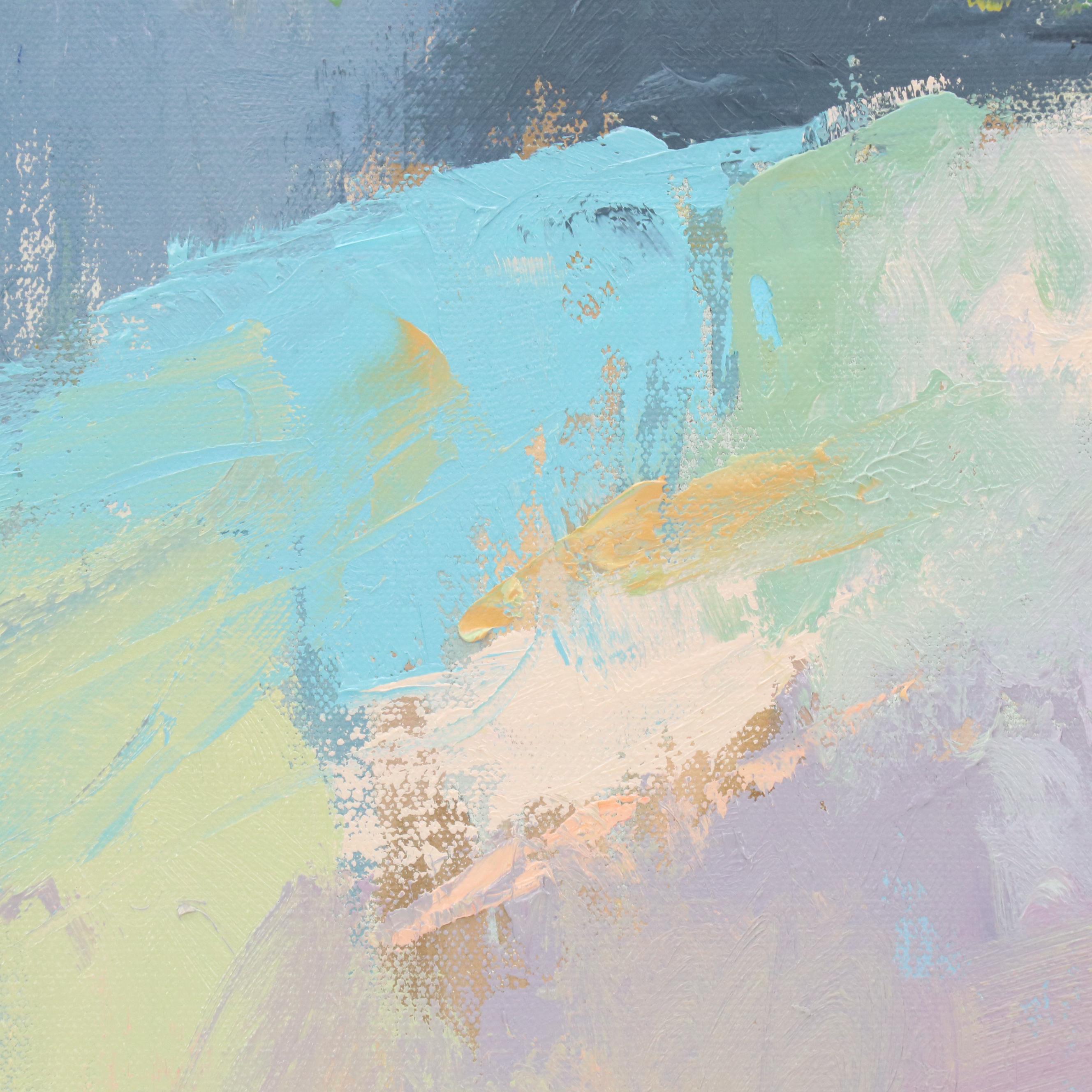 Sarah Brown Landscape Oil Painting "Calm and Chaos," 21st Century