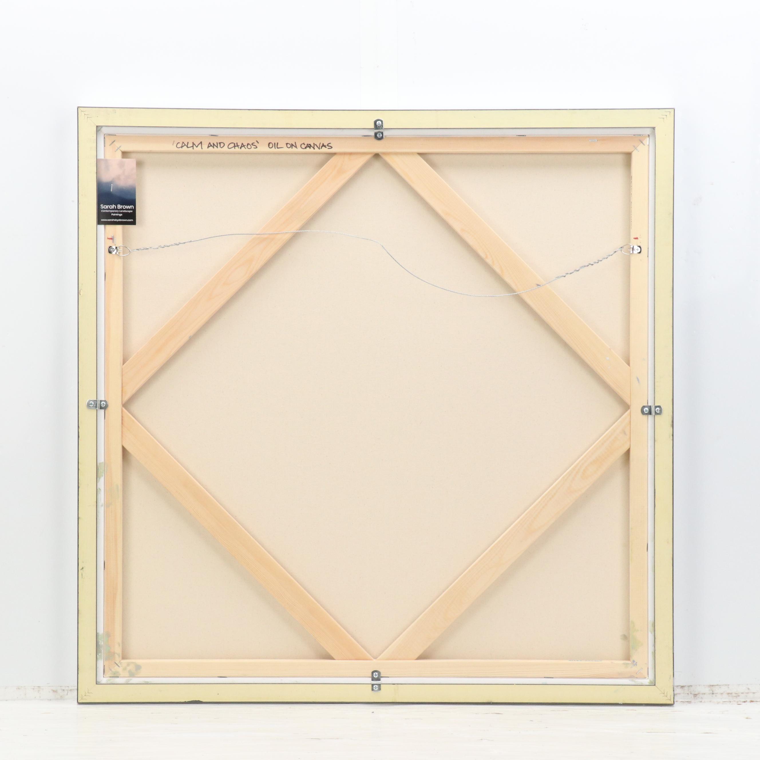 Sarah Brown Landscape Oil Painting "Calm and Chaos," 21st Century