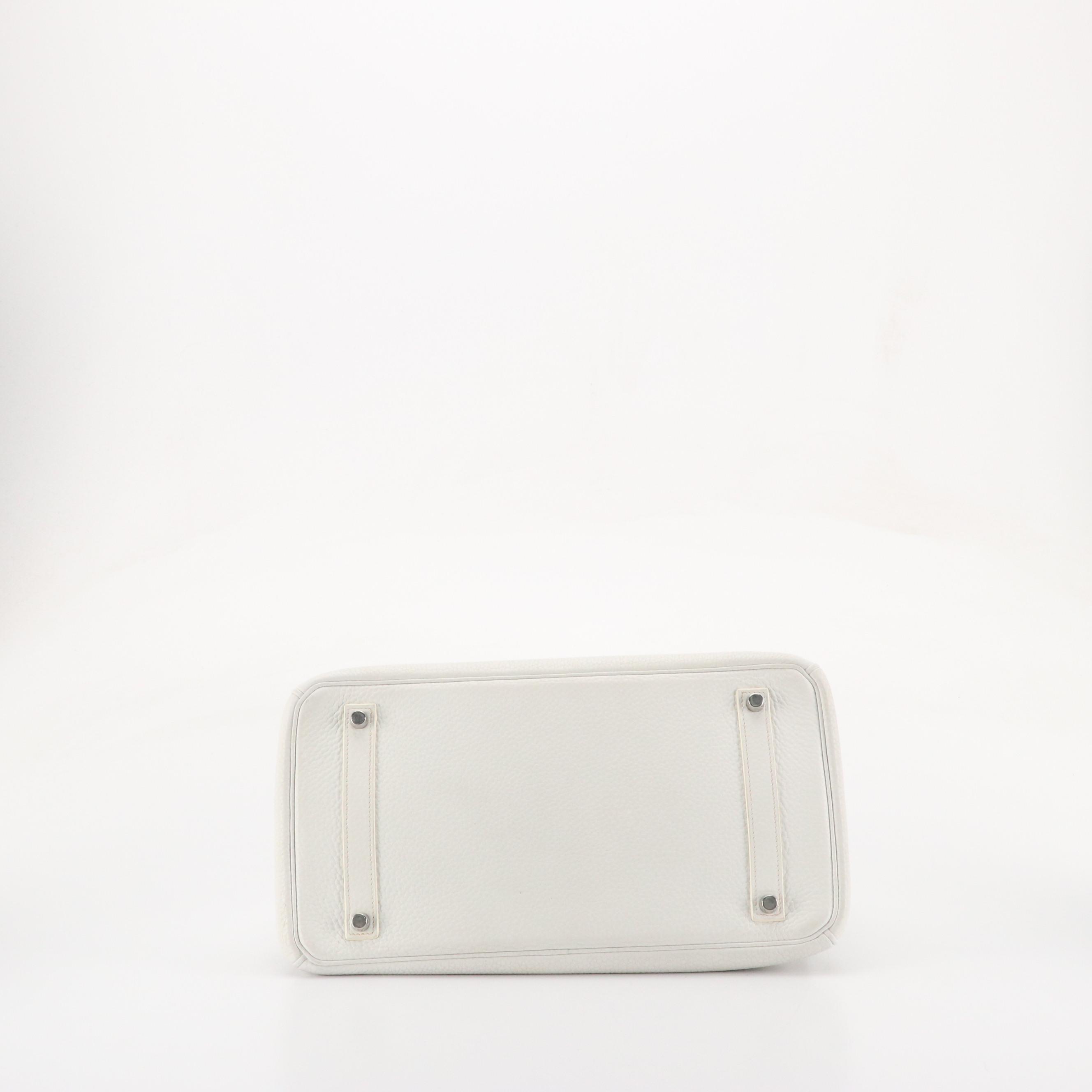 Hermès Birkin 35 Satchel in White Clemence Leather