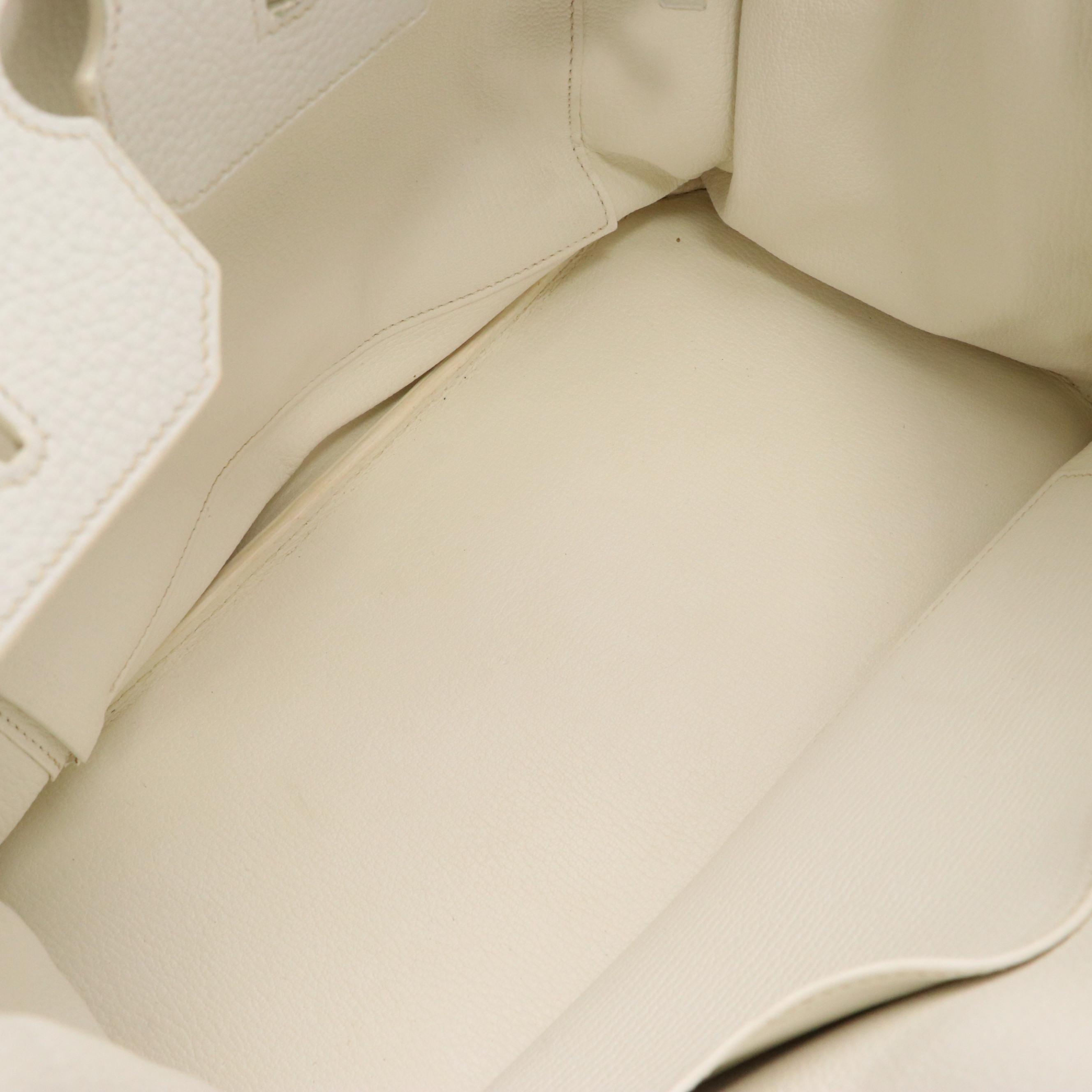 Hermès Birkin 35 Satchel in White Clemence Leather