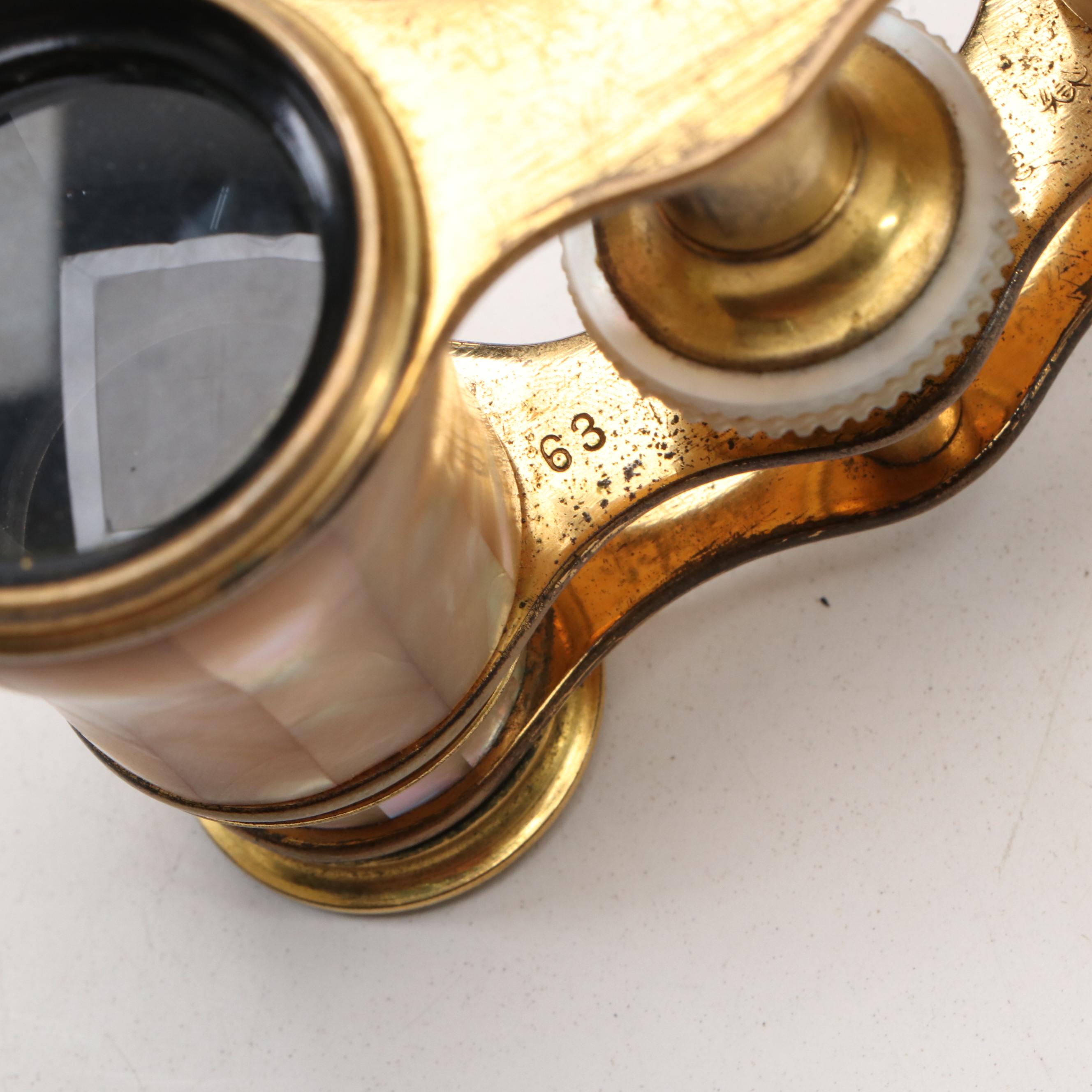 Lemaire Paris Mother-of-Pearl Opera Glasses with Noritake Bowl and Other Décor