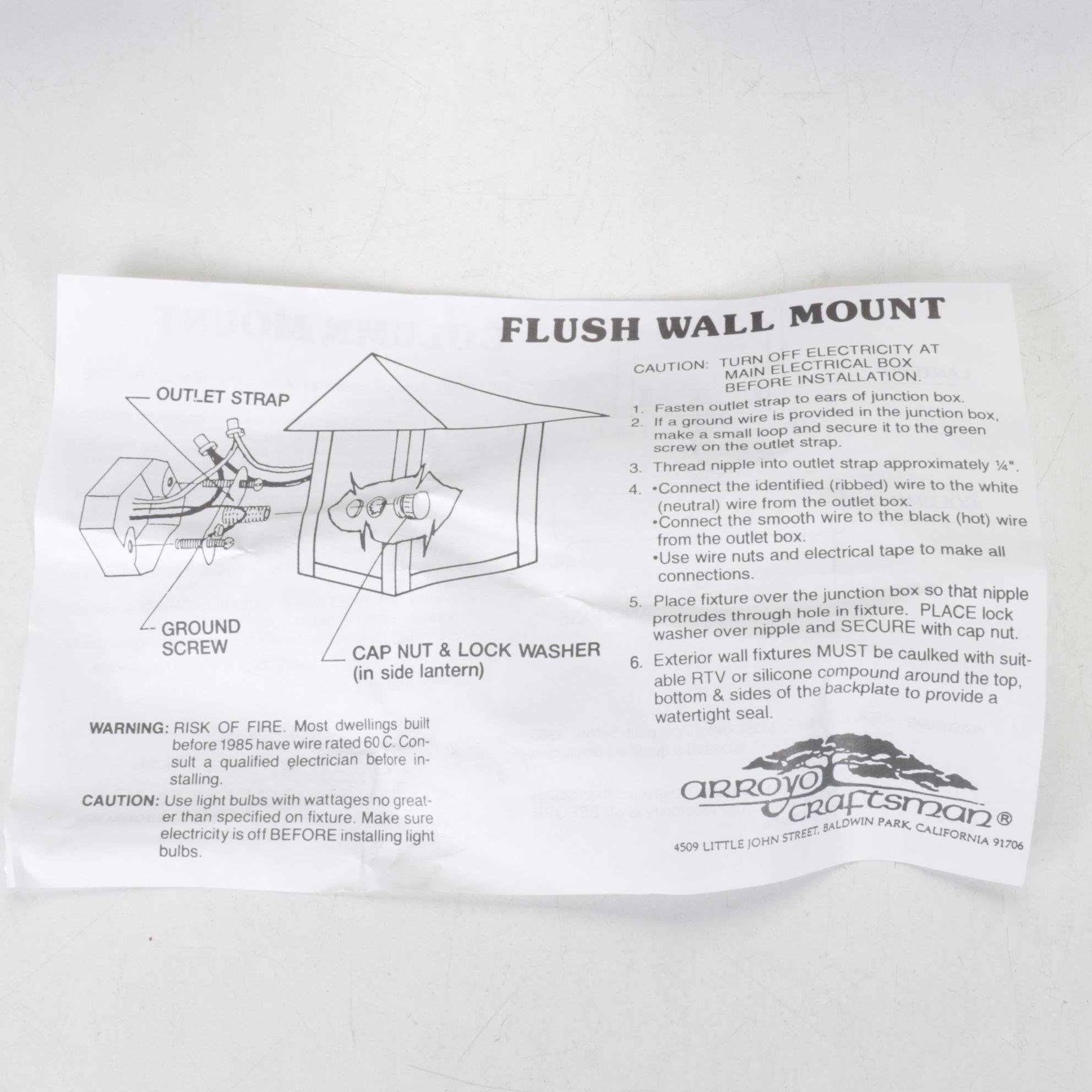 Pair of  Arroyo Craftsman Mission Style Copper and Slag Glass Sconces, 2007