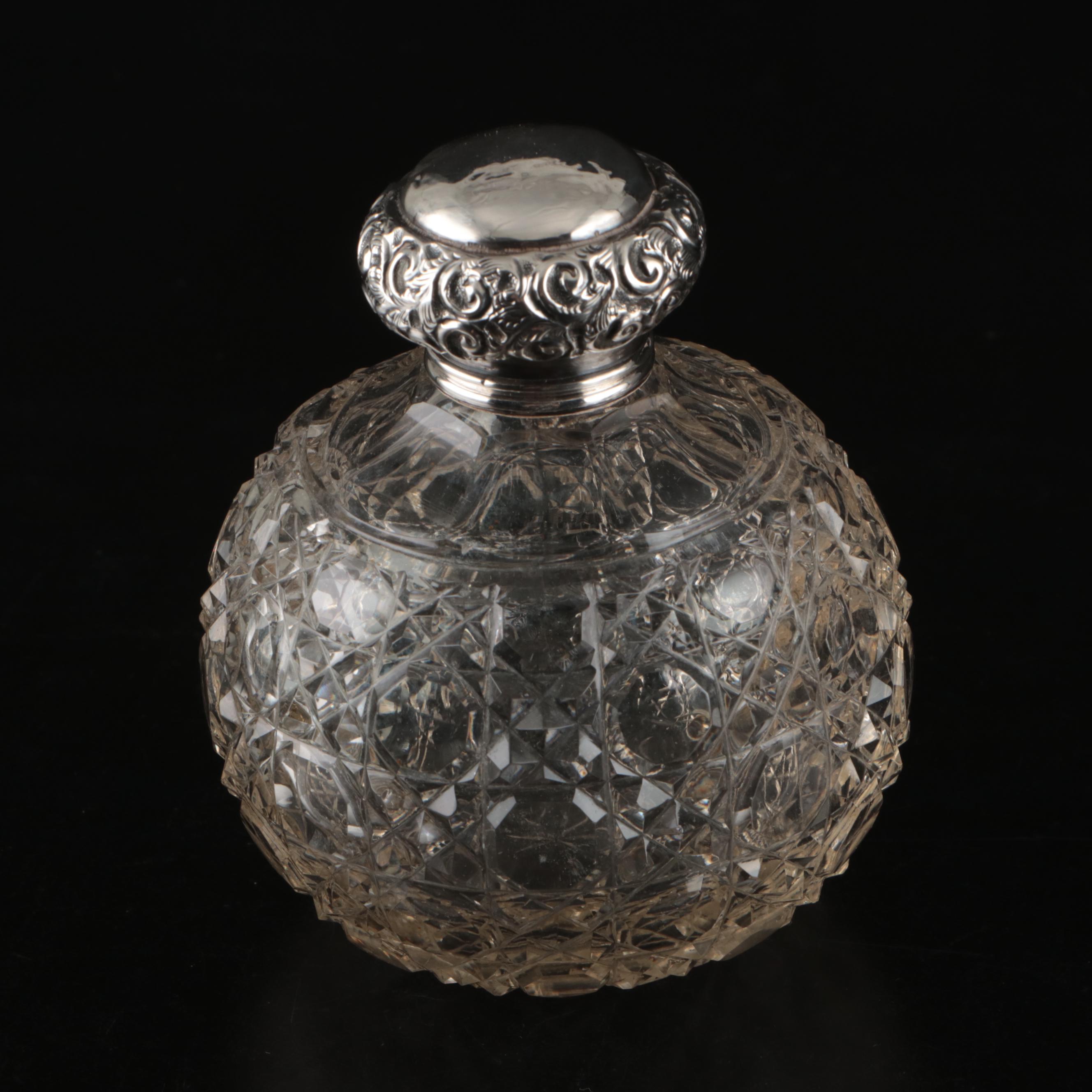 Gorham Sterling Silver Powder Jar and Other Sterling Vanity Items