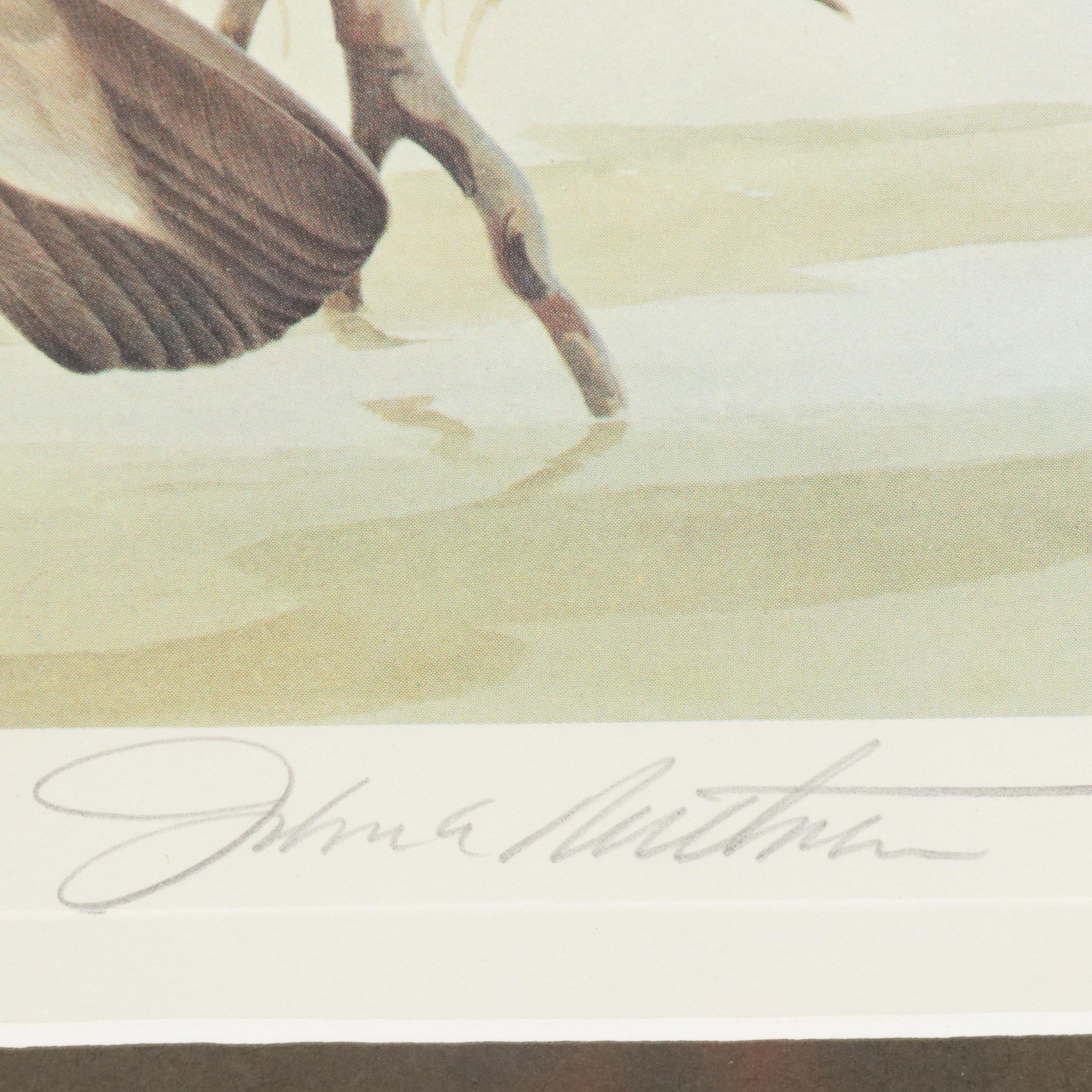 John A. Ruthven Offset Lithograph and Stamp "Wood Duck," 1982