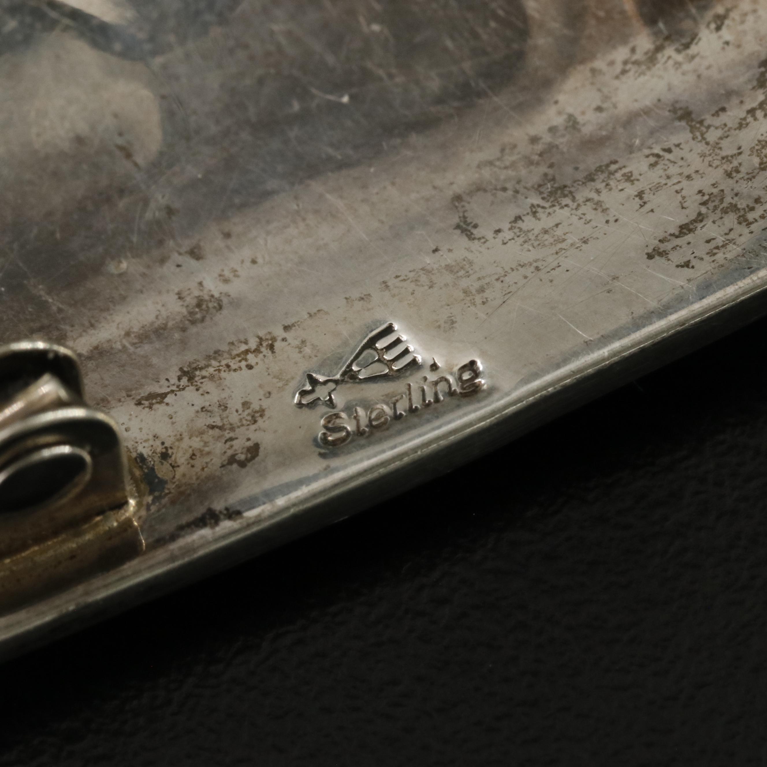 Harold Lomayaktewa Hopi Sterling Silver Man in the Mirror Belt Buckle