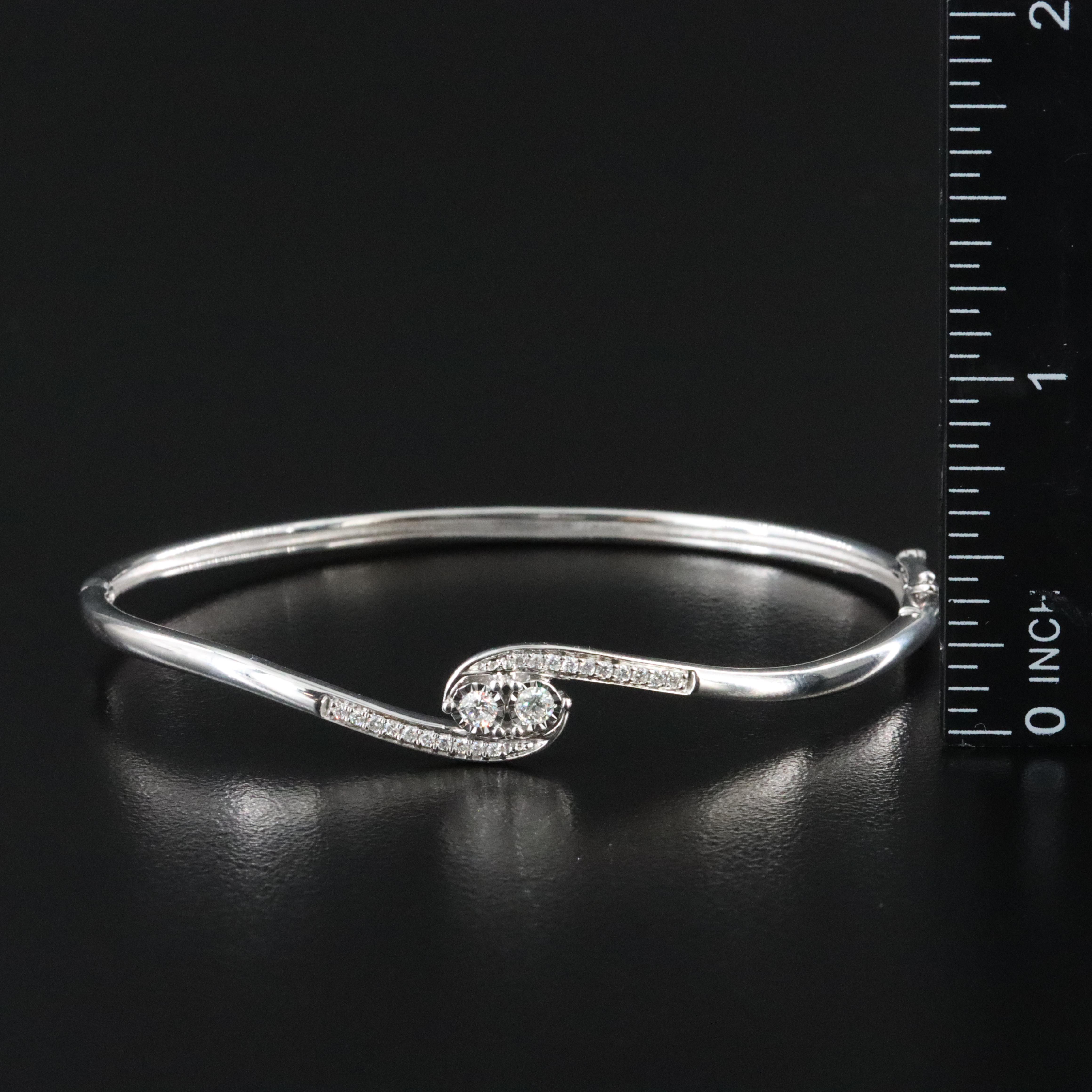 Sterling Diamond Bypass Bracelet