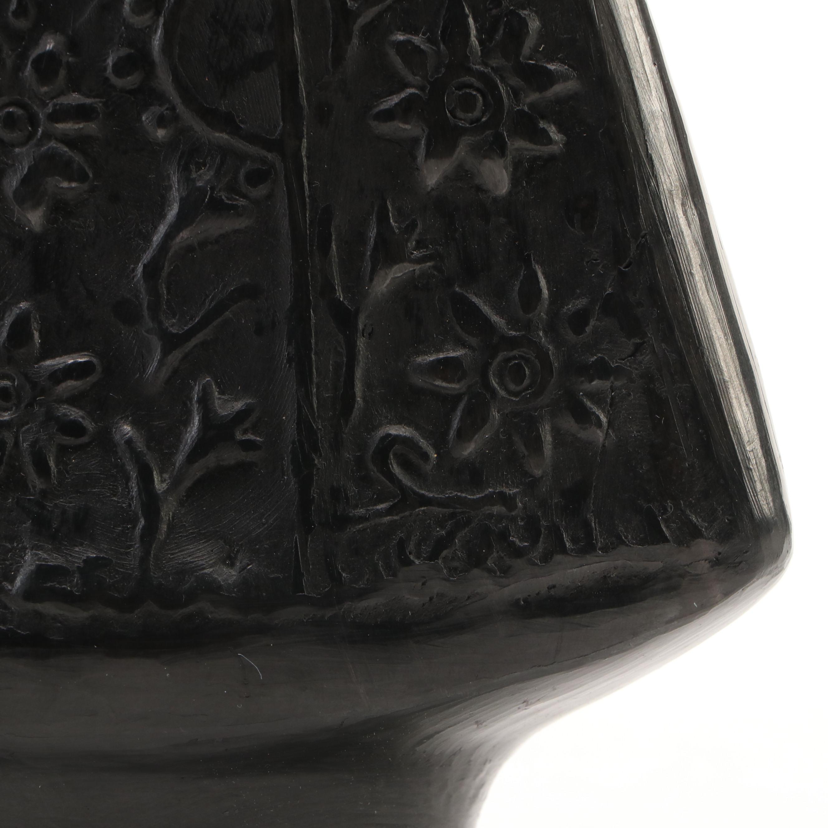 Oaxaca Mexico Black Clay Ceramic Virgin of Solitude