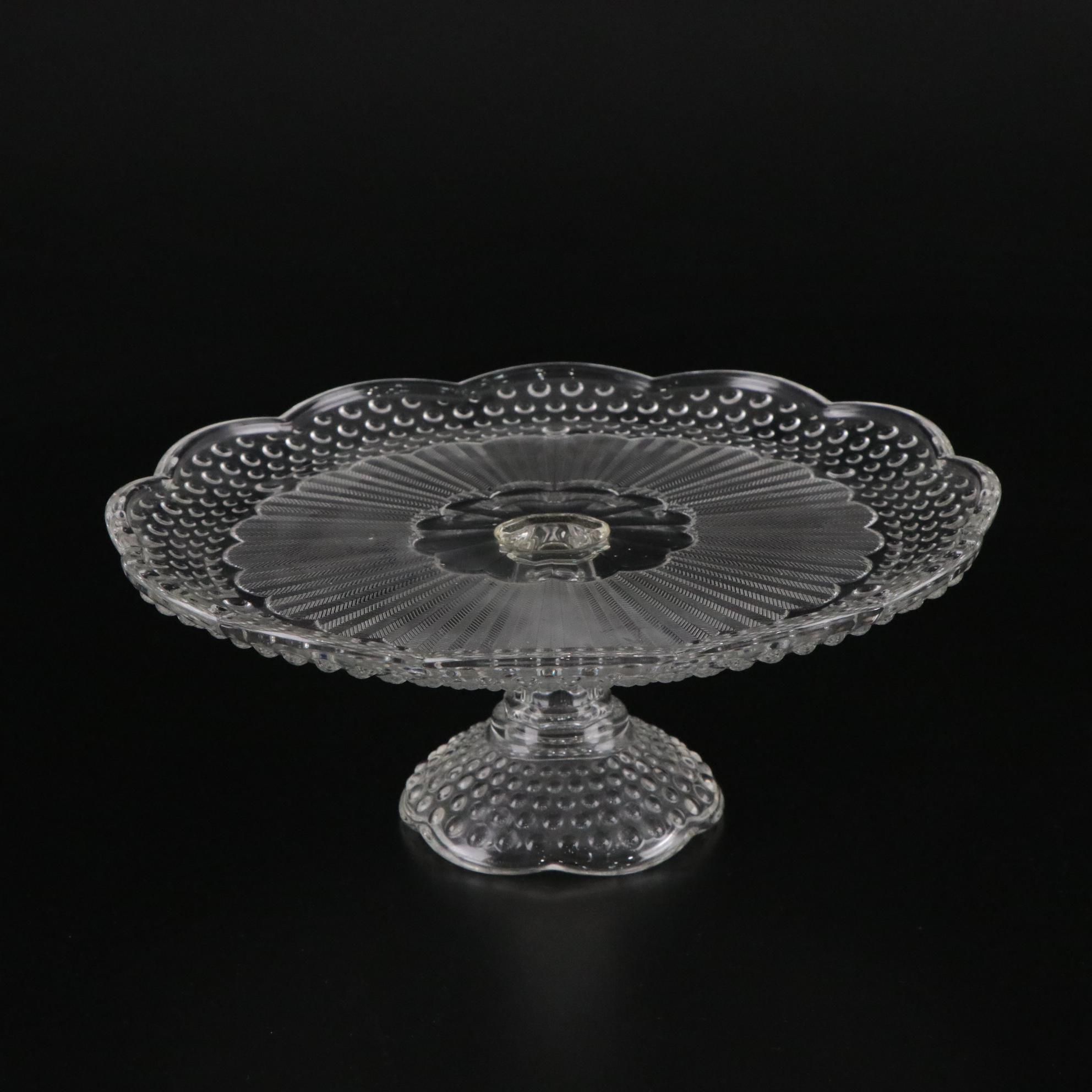 Gorham "Emily's Attic" Glass Cake Stand with Luminarc Bowl