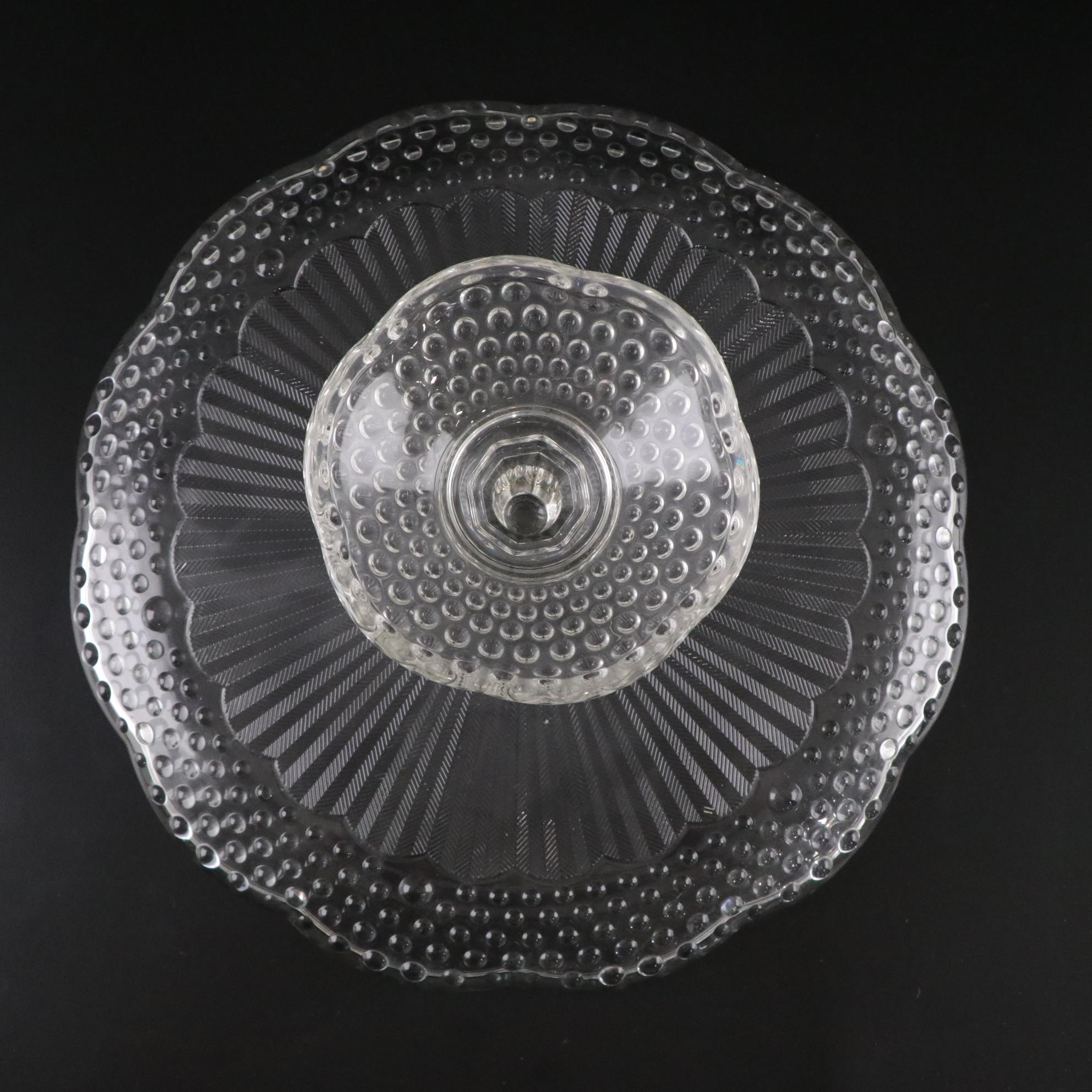 Gorham "Emily's Attic" Glass Cake Stand with Luminarc Bowl