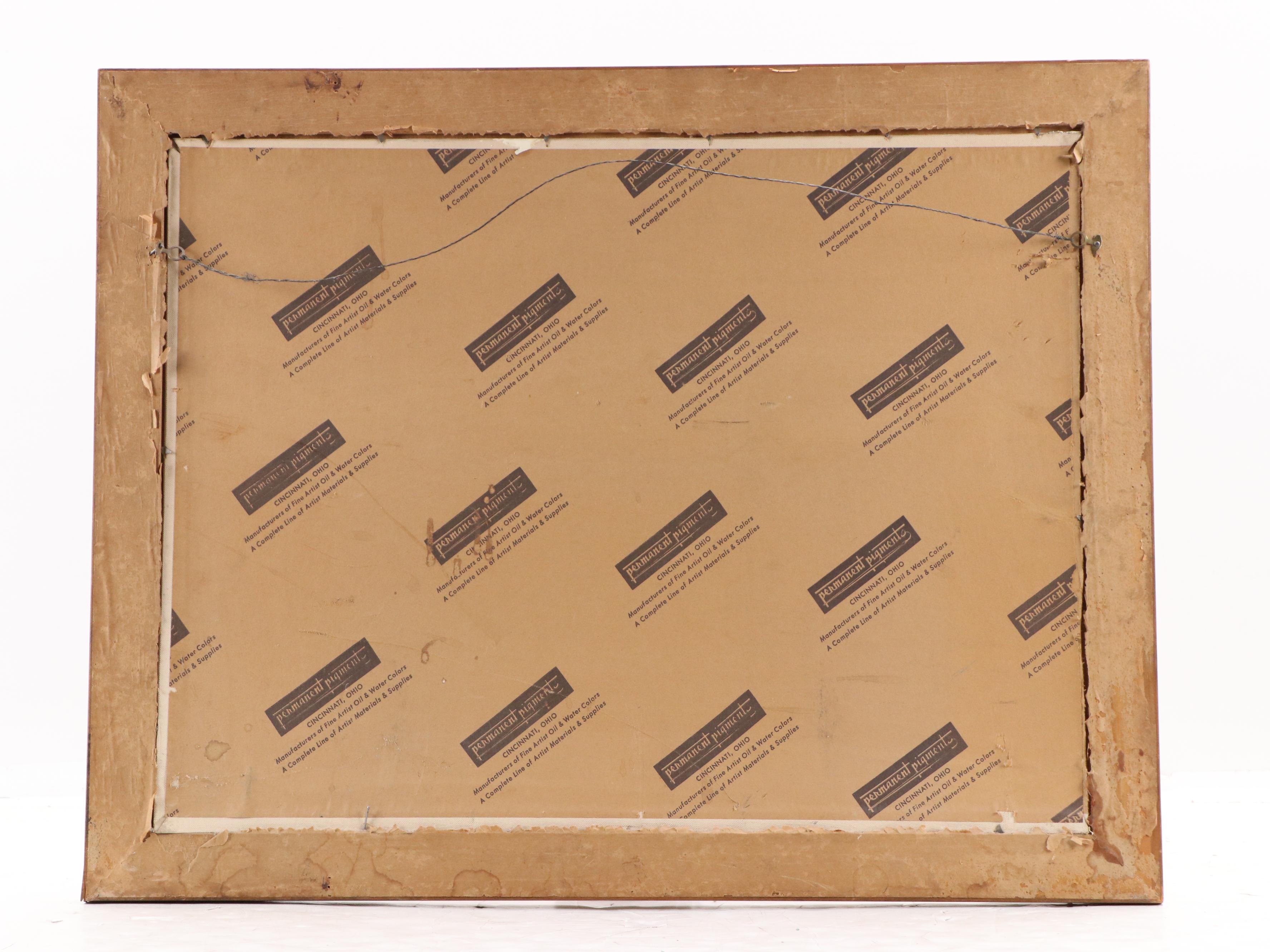 G. Wagner Still Life Oil Painting with Lantern and Fruit, 20th Century