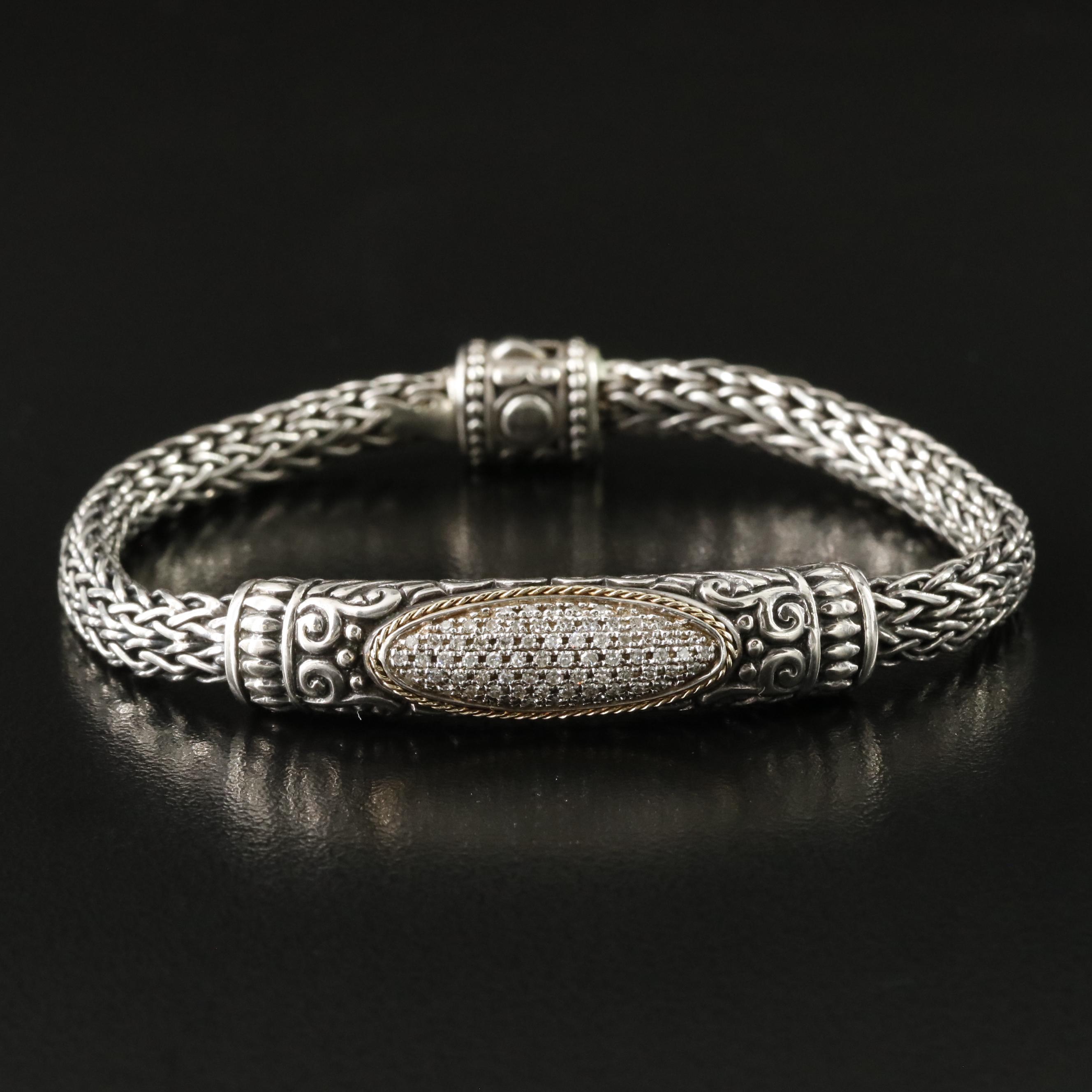 EFFY Sterling Diamond Bracelet with 18K Accent