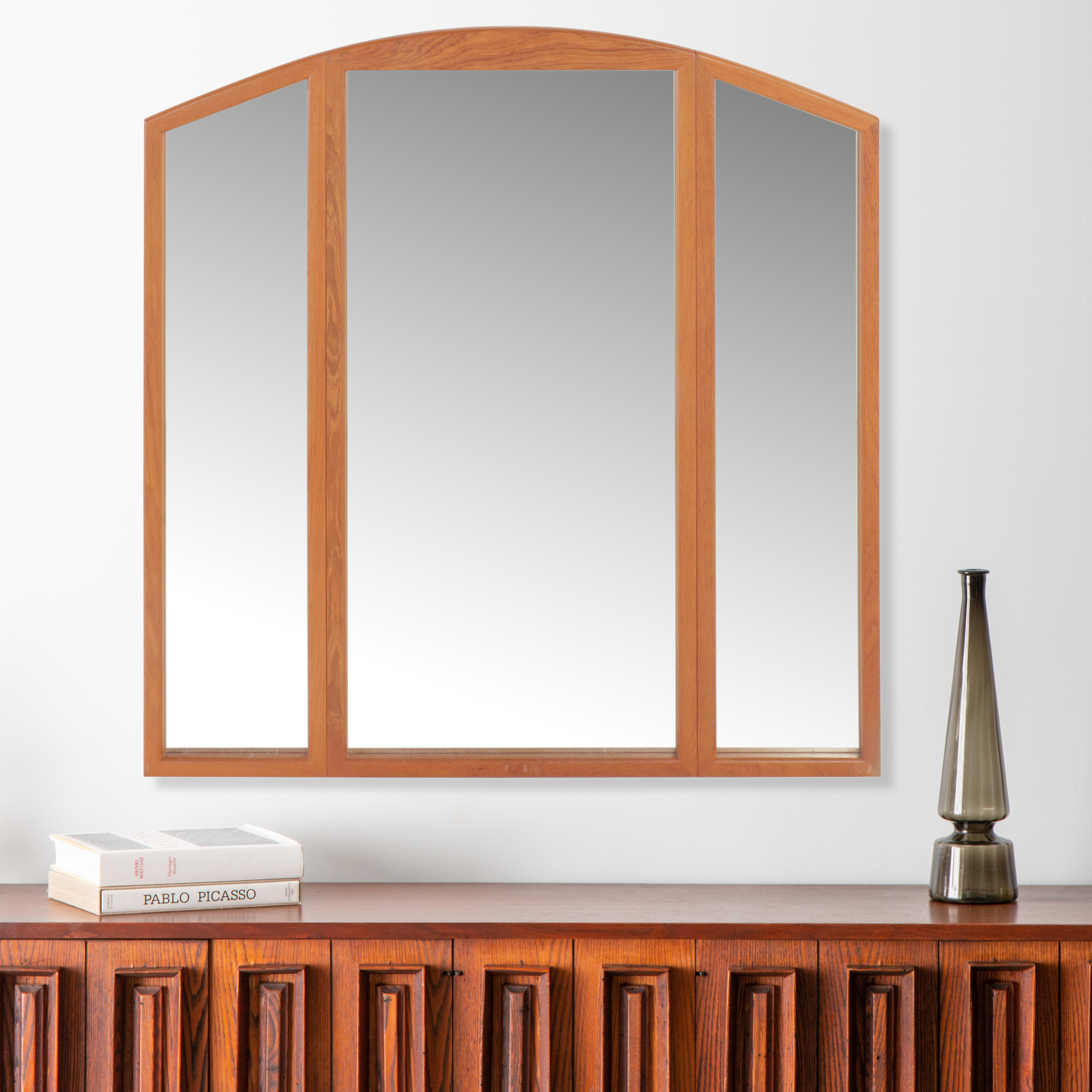 Oak Framed Triptych Mirror