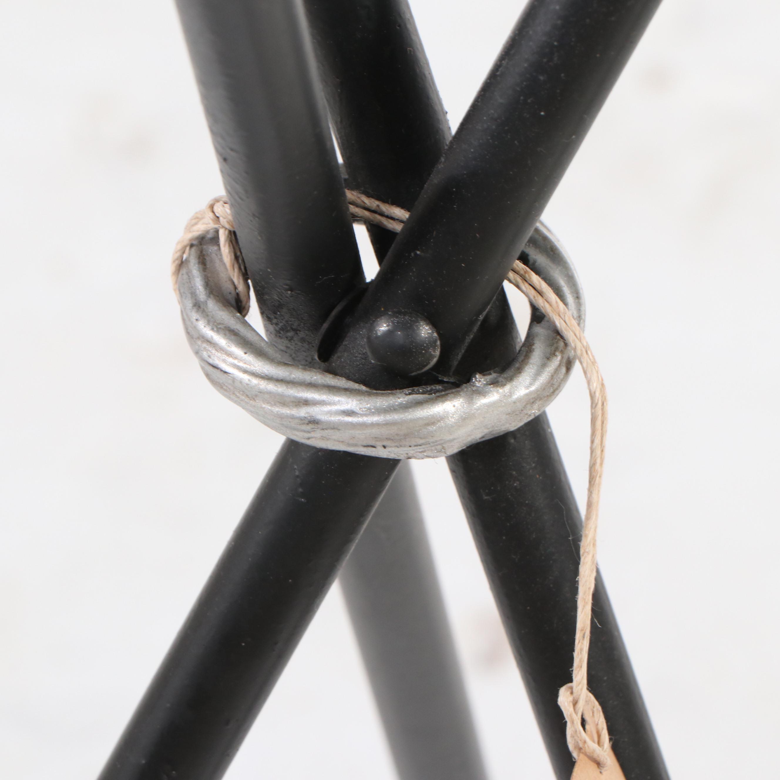 Pier 1 Glass Top Plant Stand with Arrow Legs and a Floral Metal Accent Table