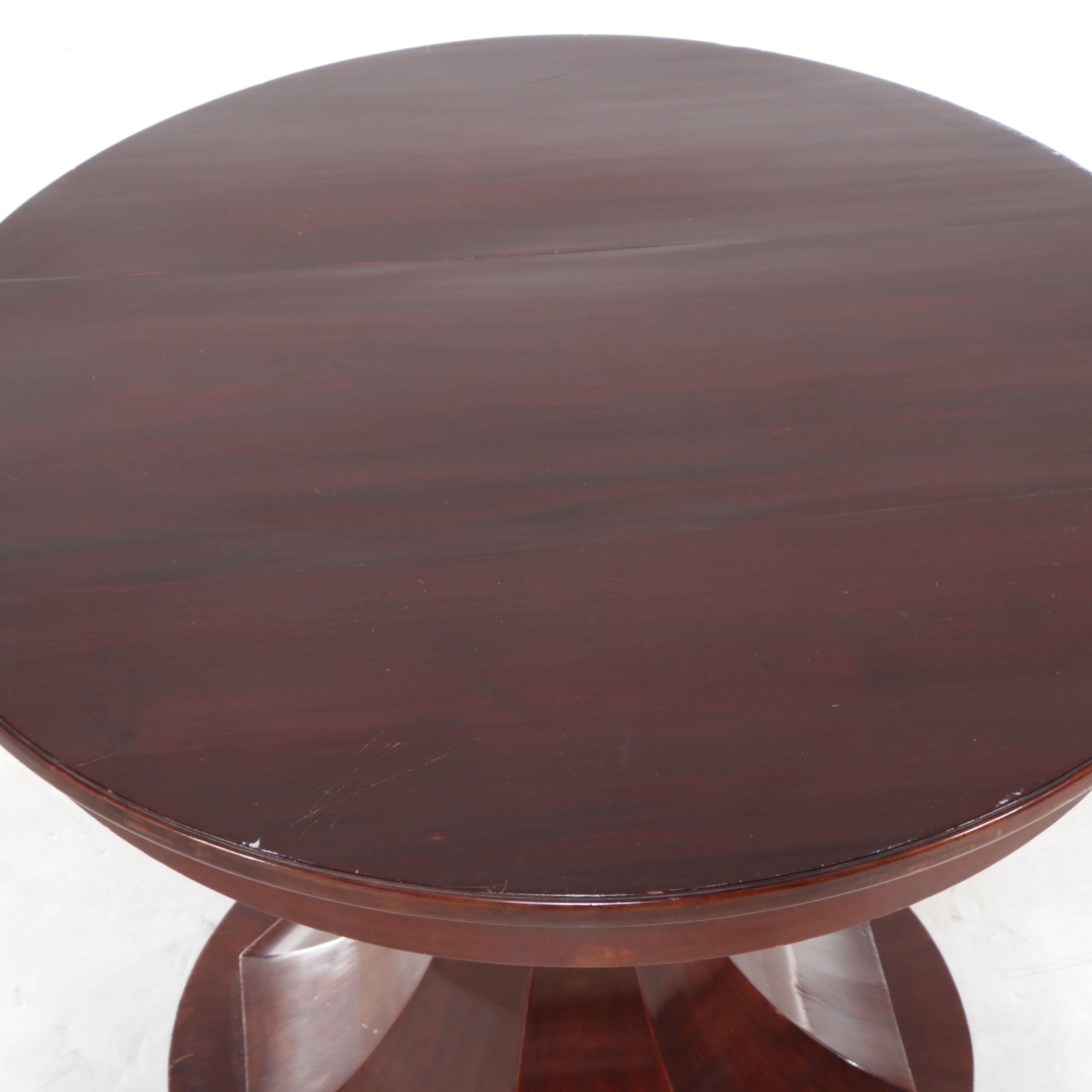Wood Pedestal Bistro Table, Early to Mid-20th Century