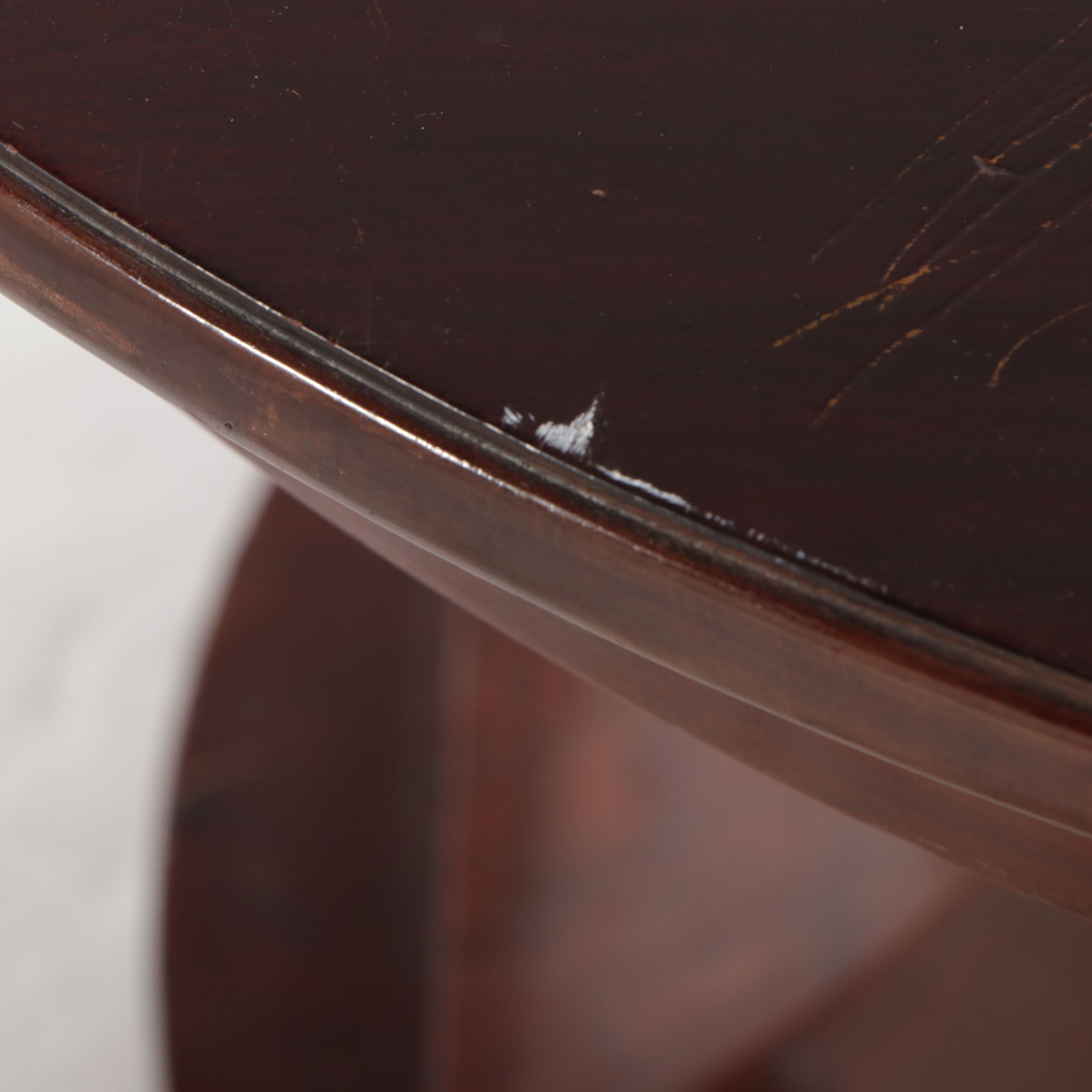 Wood Pedestal Bistro Table, Early to Mid-20th Century