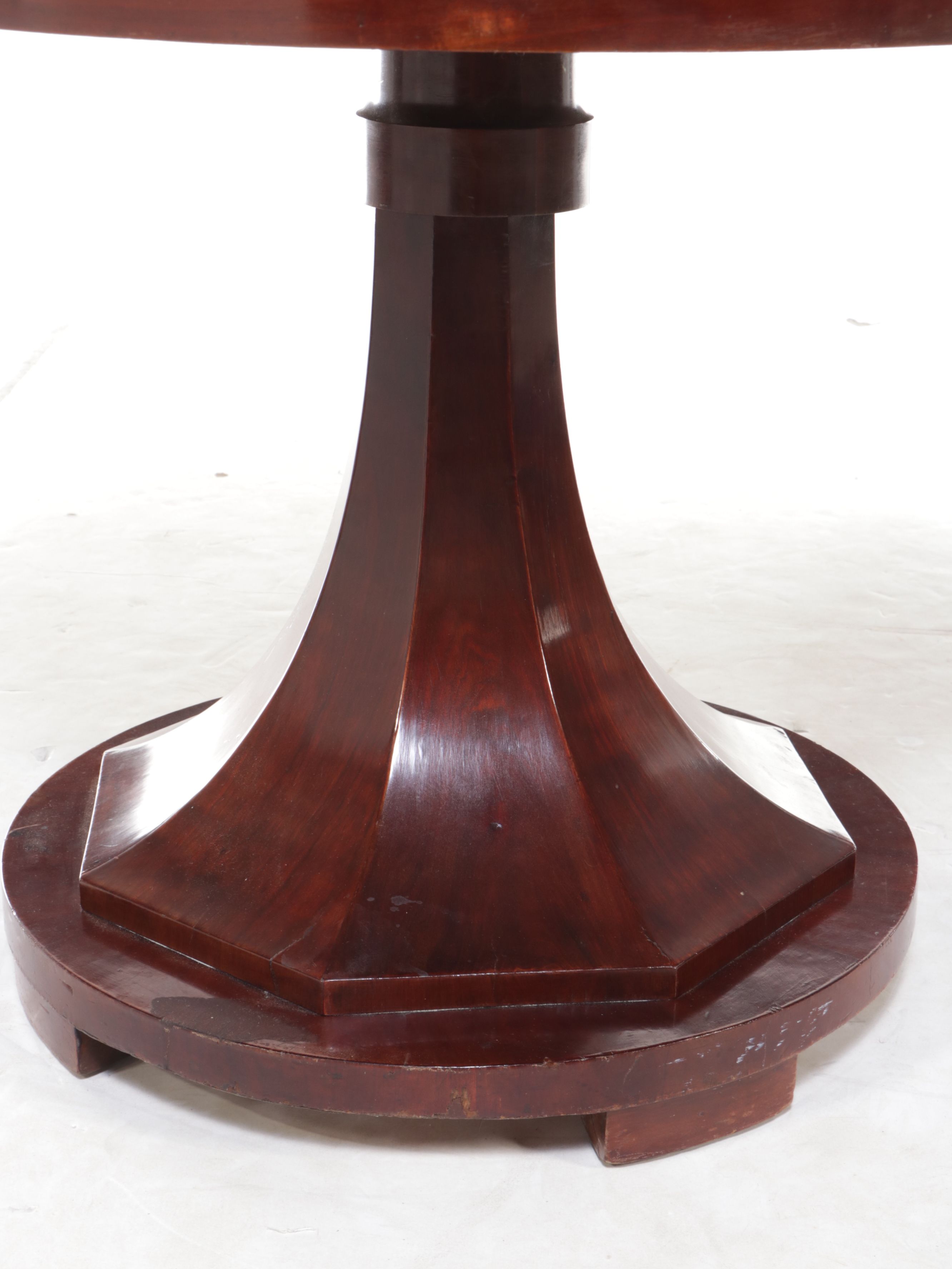 Wood Pedestal Bistro Table, Early to Mid-20th Century