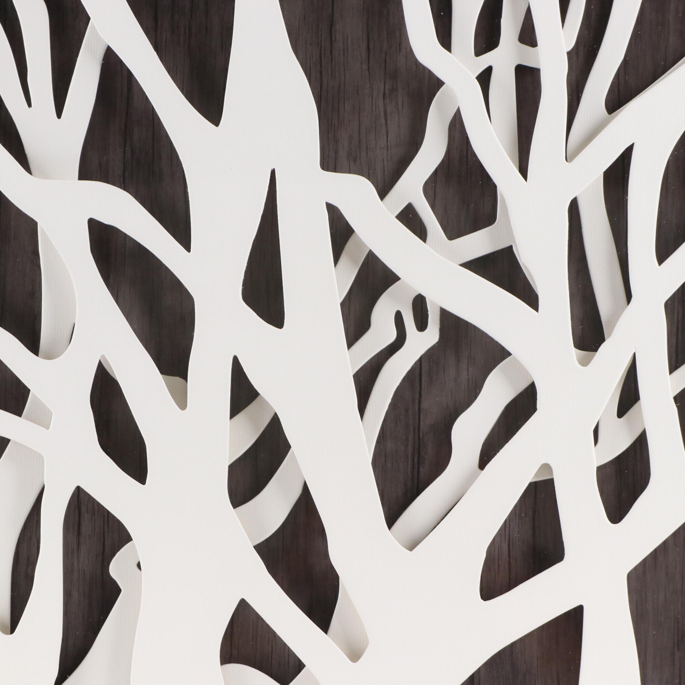 Patton Wall Decor 3-D Paperboard Composition "Neutral Forest," 21st Century