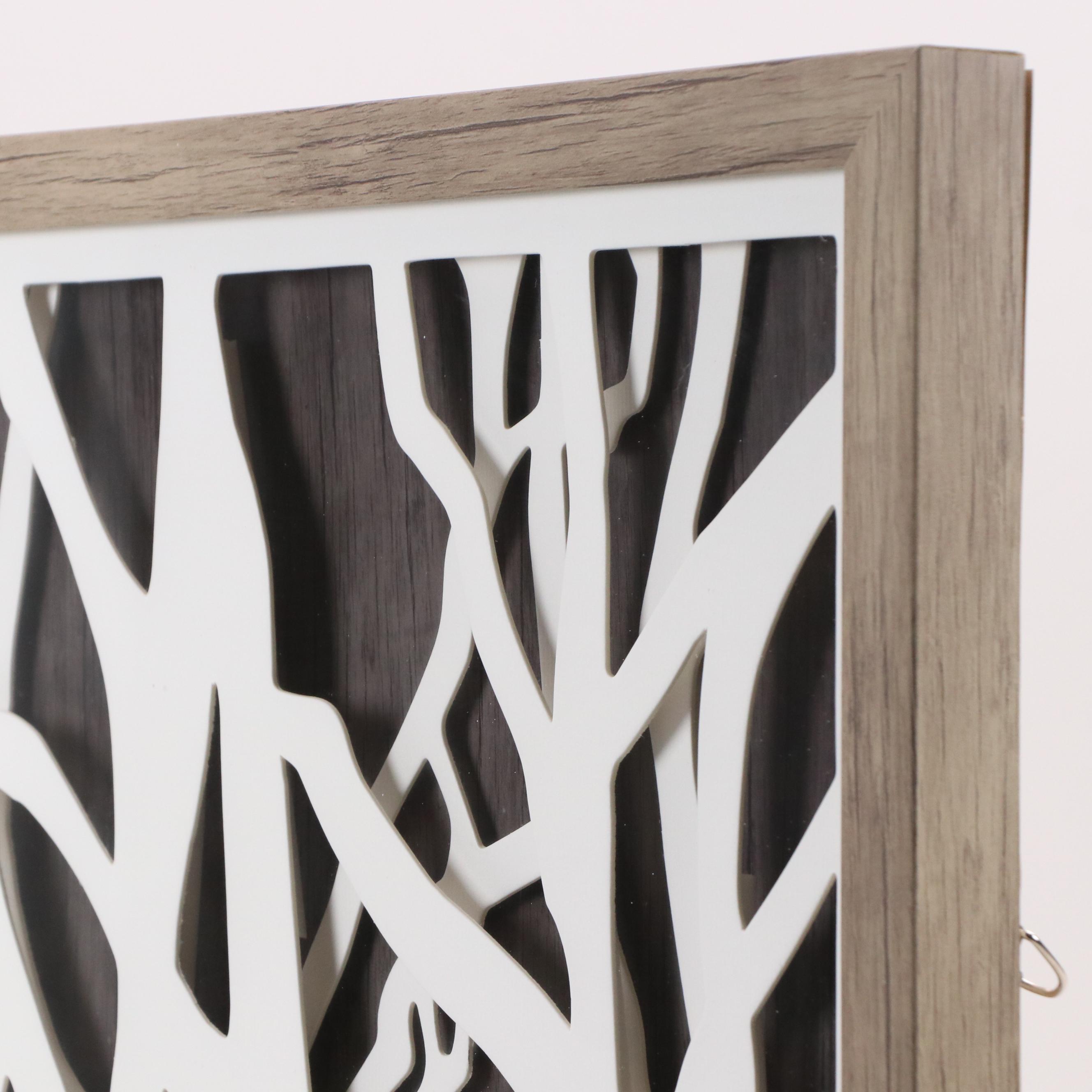 Patton Wall Decor 3-D Paperboard Composition "Neutral Forest," 21st Century