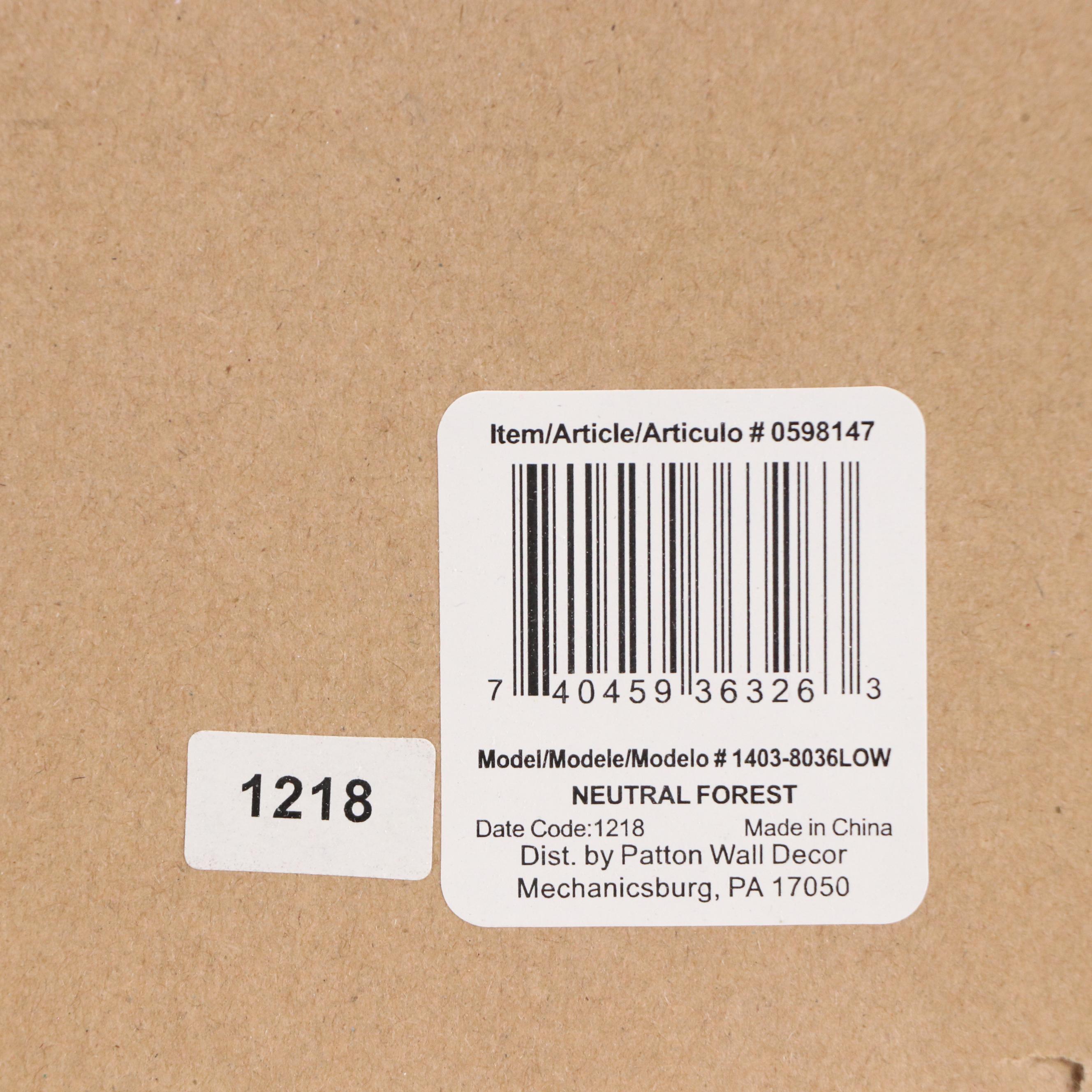 Patton Wall Decor 3-D Paperboard Composition "Neutral Forest," 21st Century