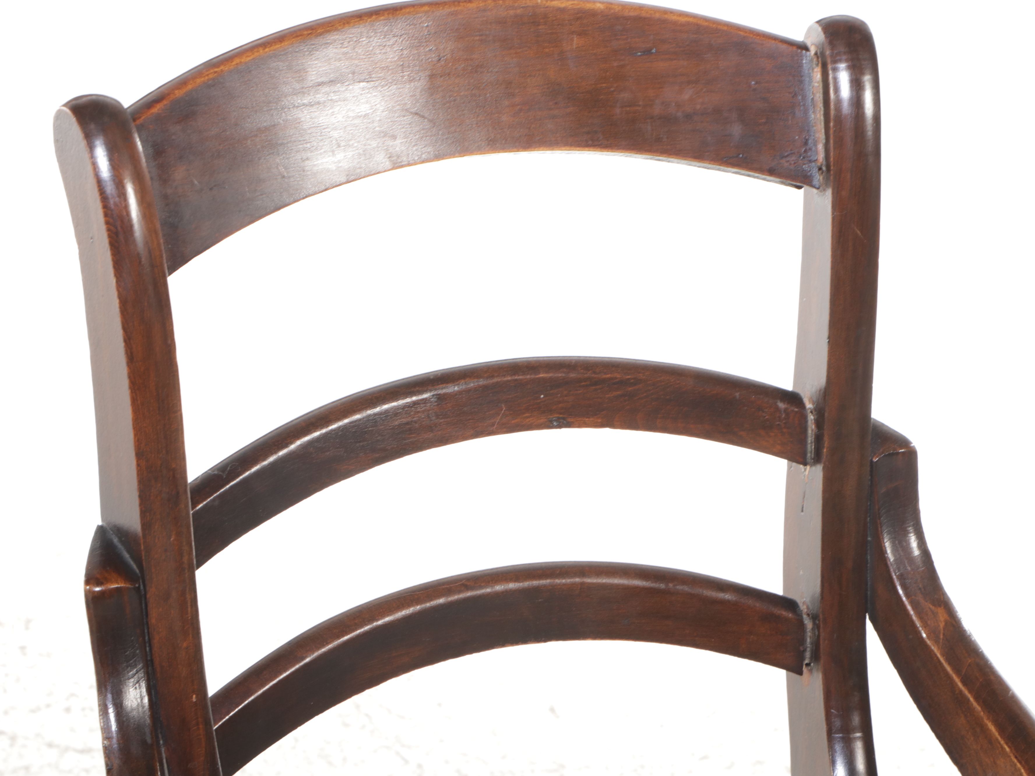 Pair of  Victorian Ladder Back Side Chairs with Caned Seats