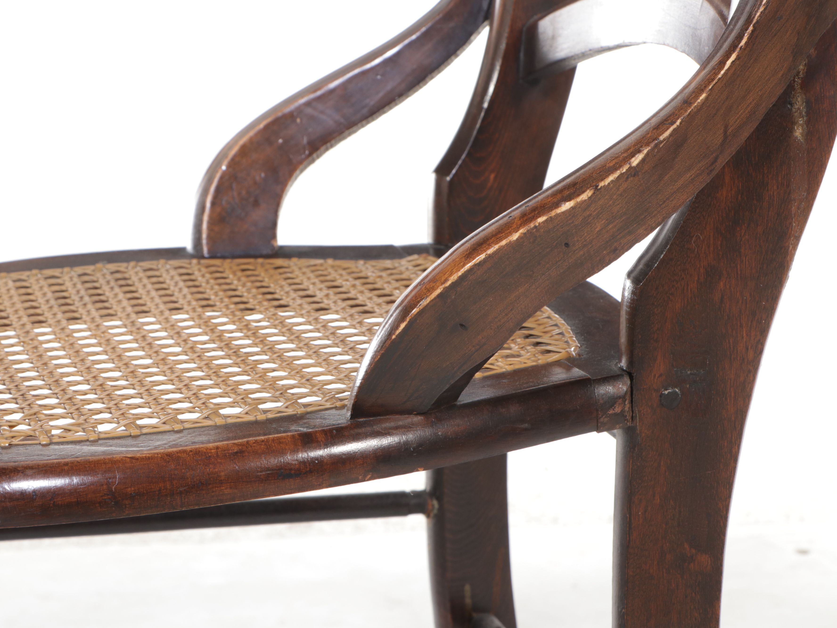 Pair of  Victorian Ladder Back Side Chairs with Caned Seats