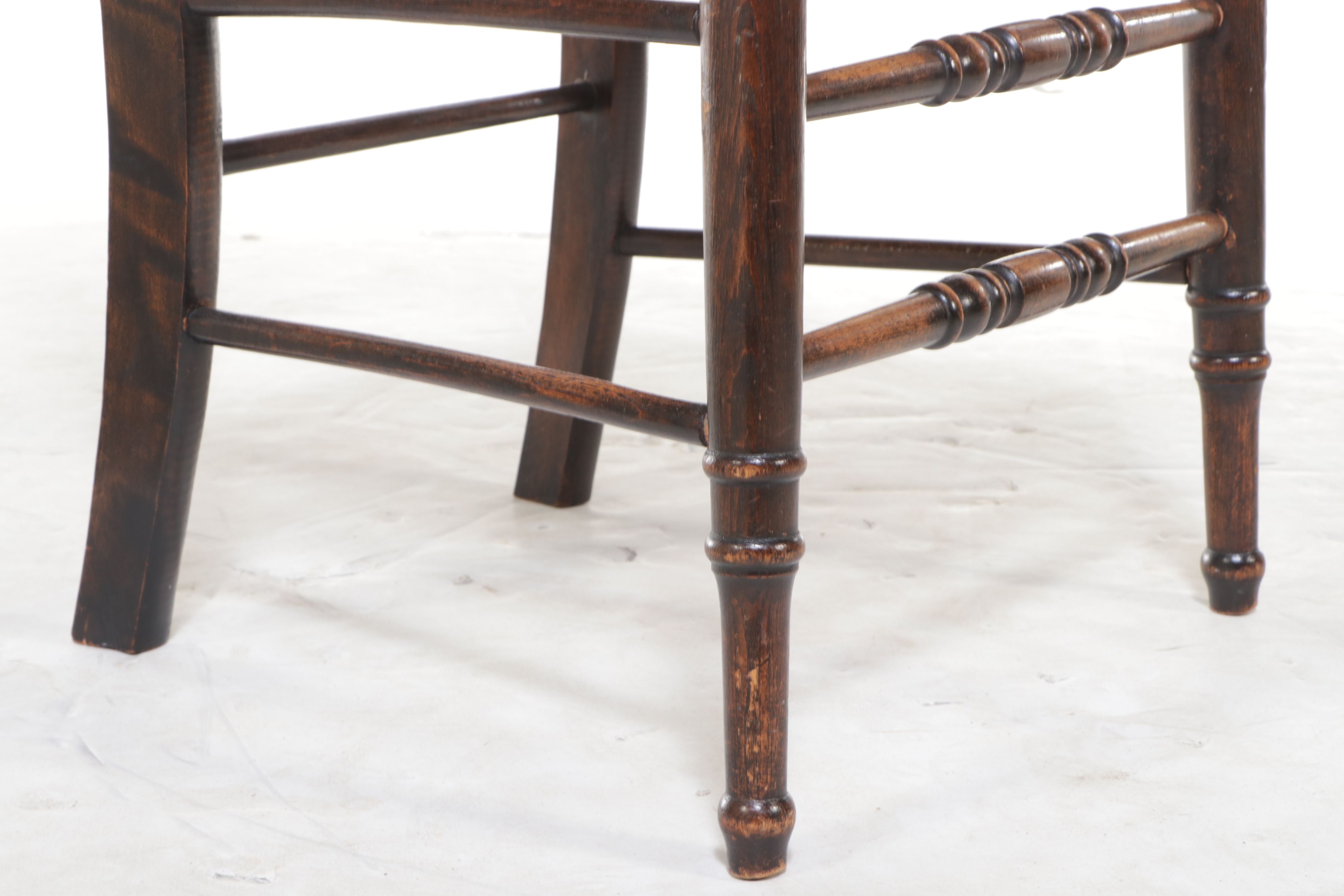 Pair of  Victorian Ladder Back Side Chairs with Caned Seats