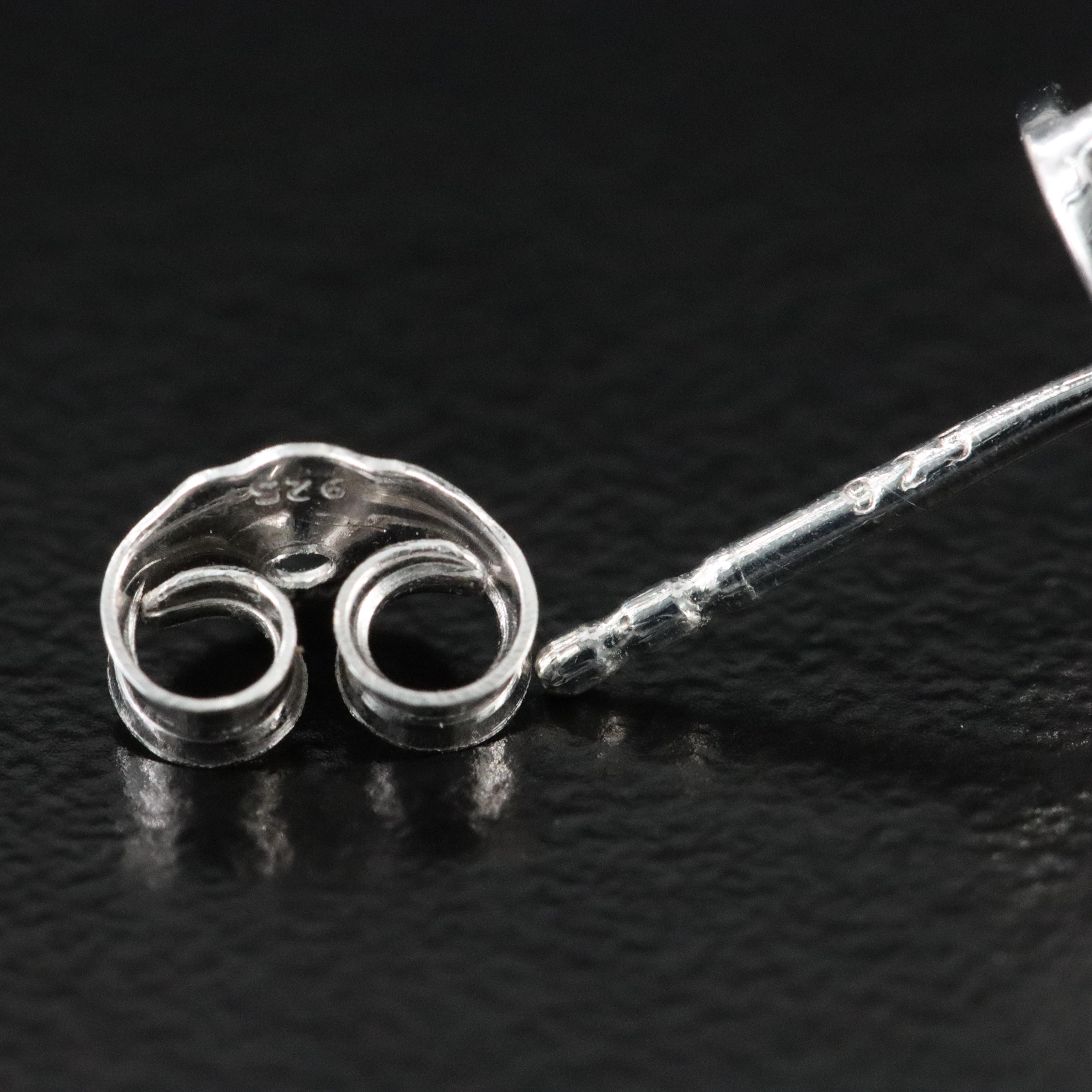 Sterling Diamond Heart Earrings