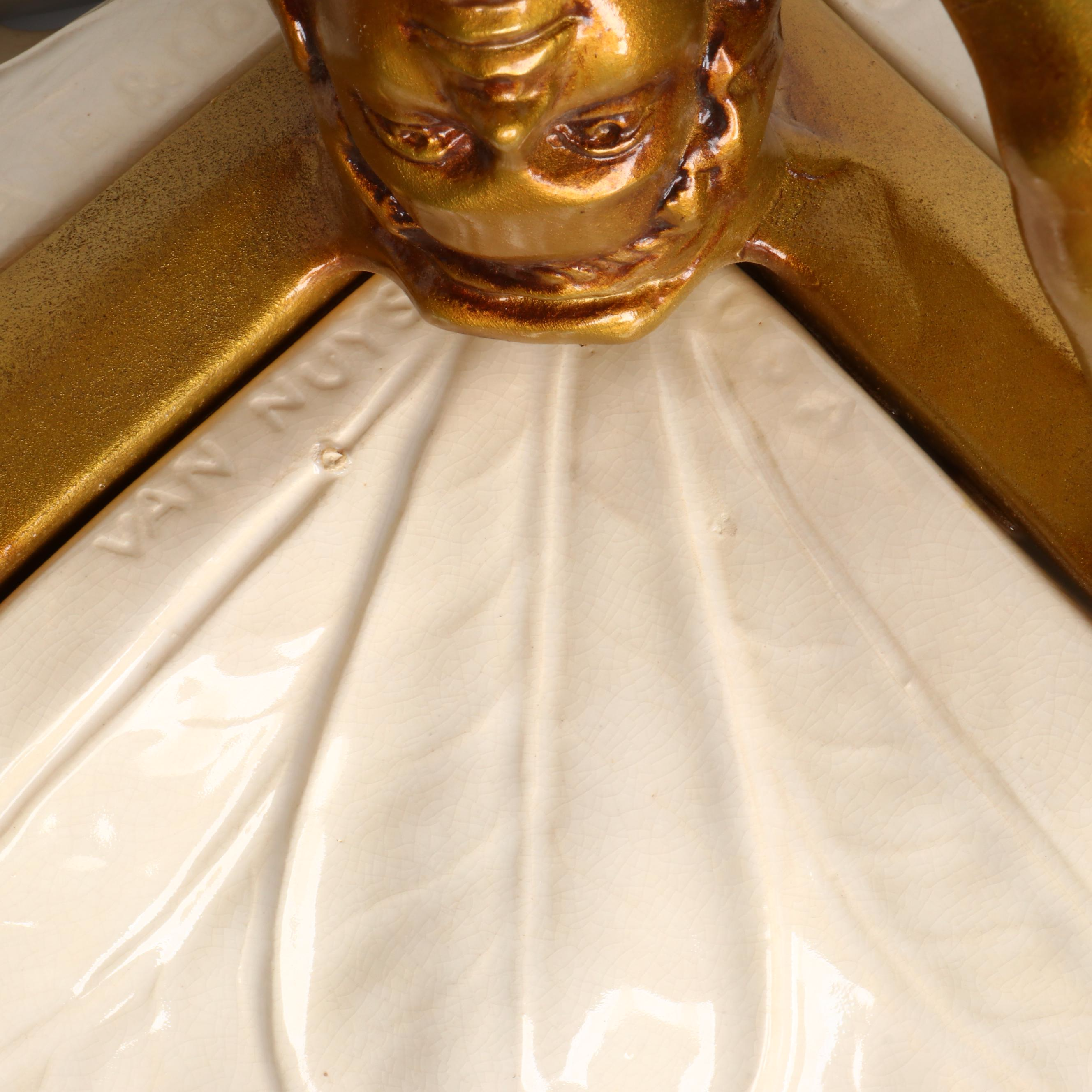 Lane & Co Van Nuys Pottery Kneeling Figural Compote, Mid-20th Century