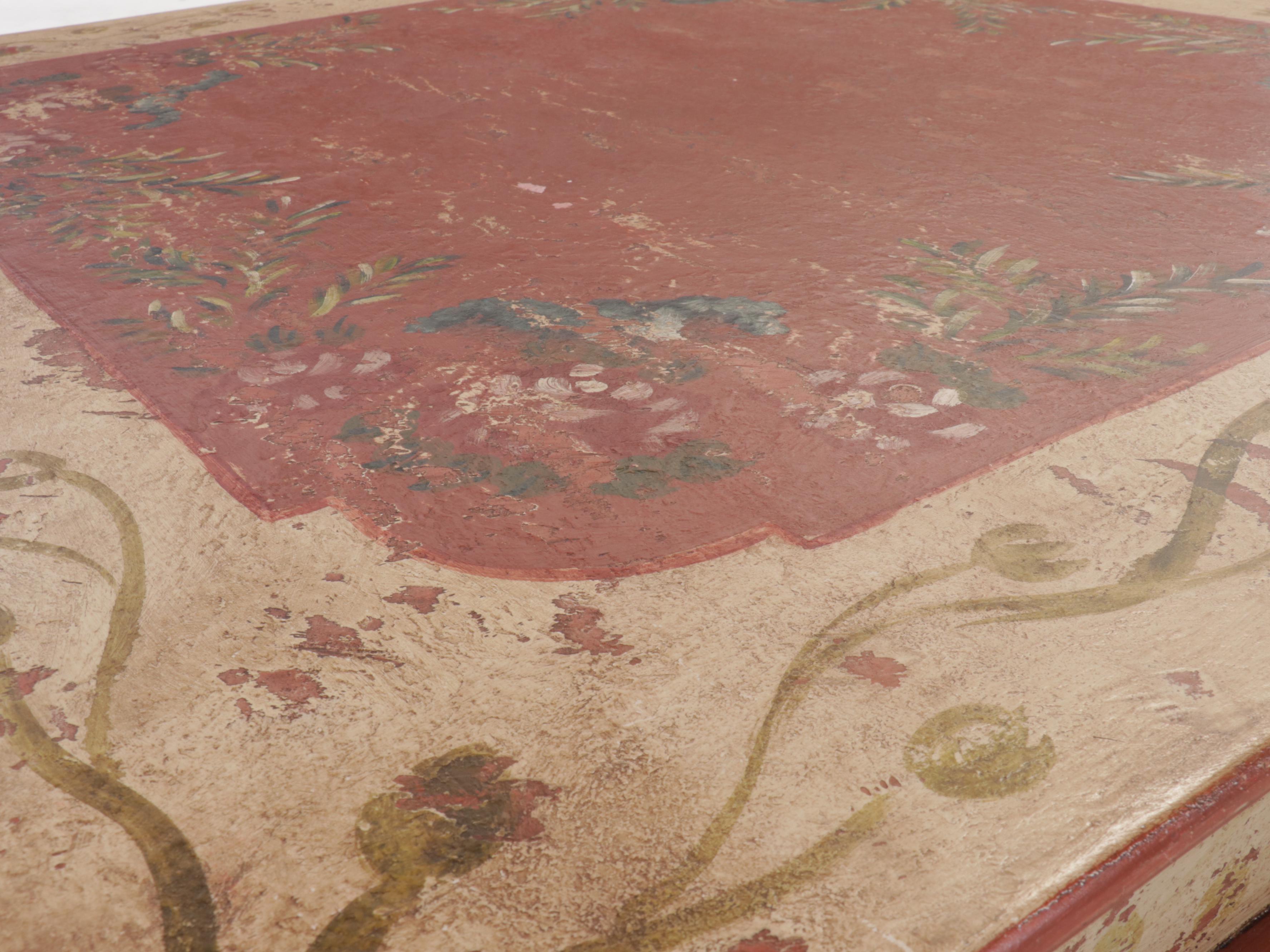 Paint Decorated Coffee Table, Mid to Late 20th Century