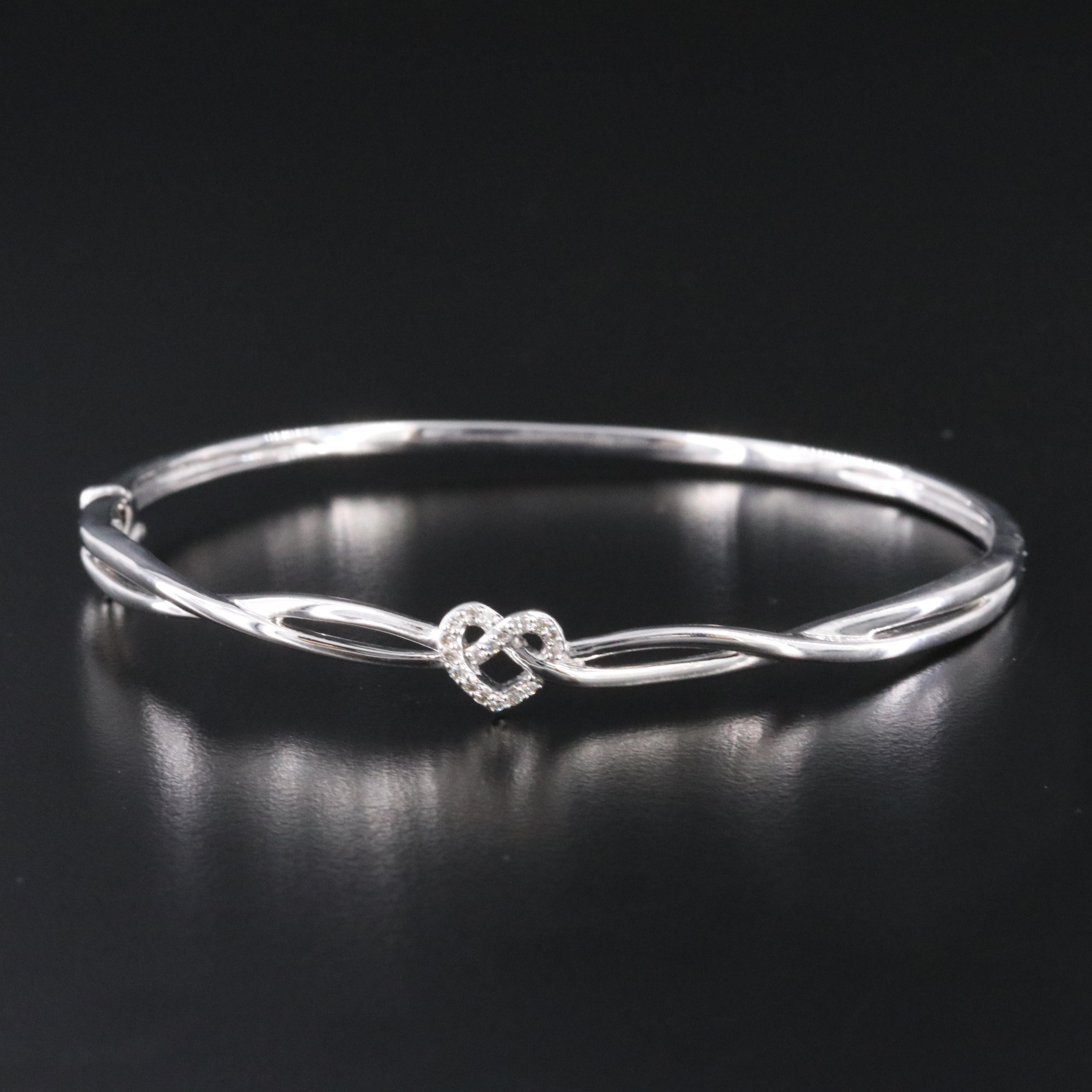 Sterling Diamond Bangle