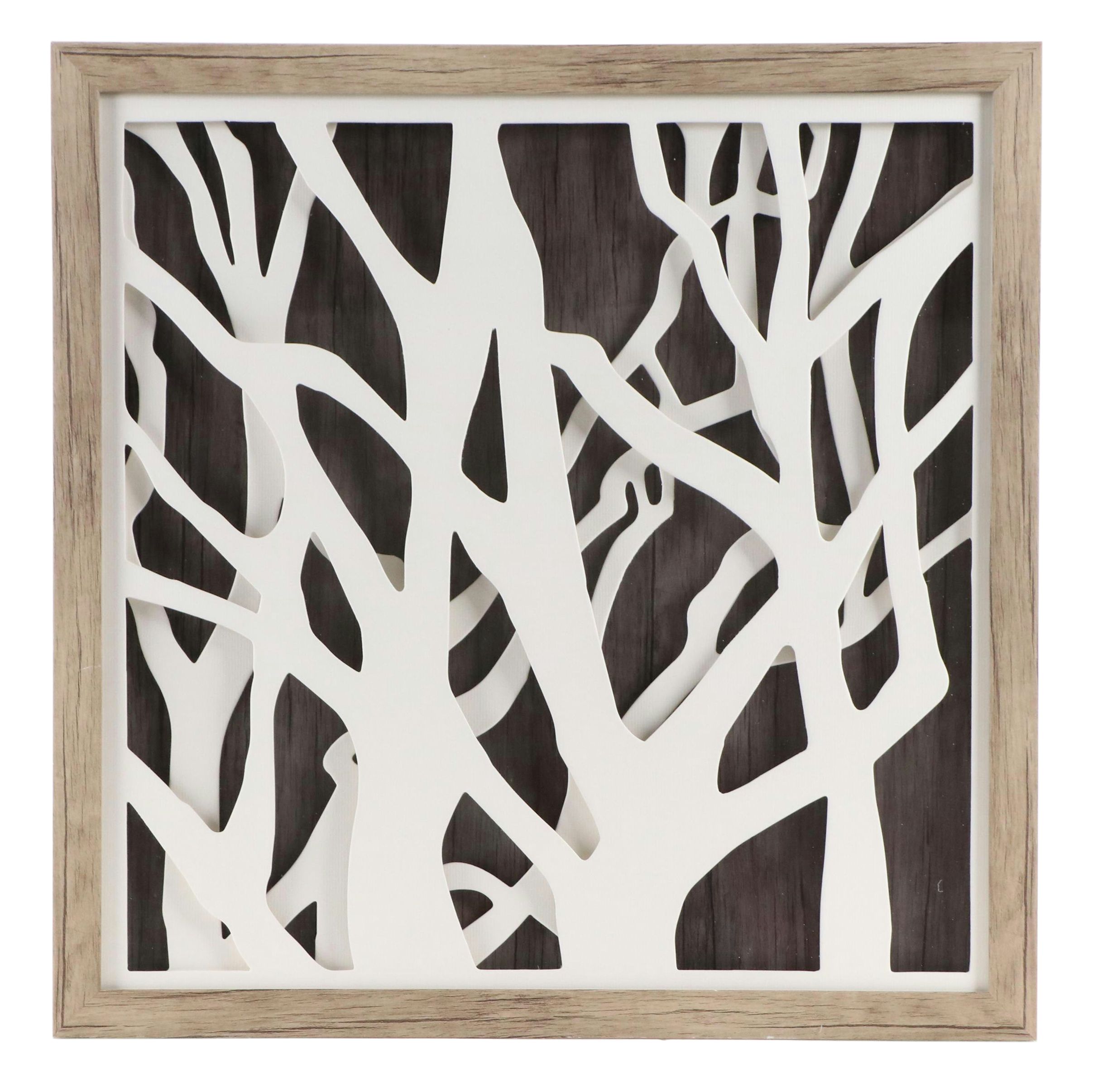 Patton Wall Decor 3-D Paperboard Composition "Neutral Forest," 21st Century
