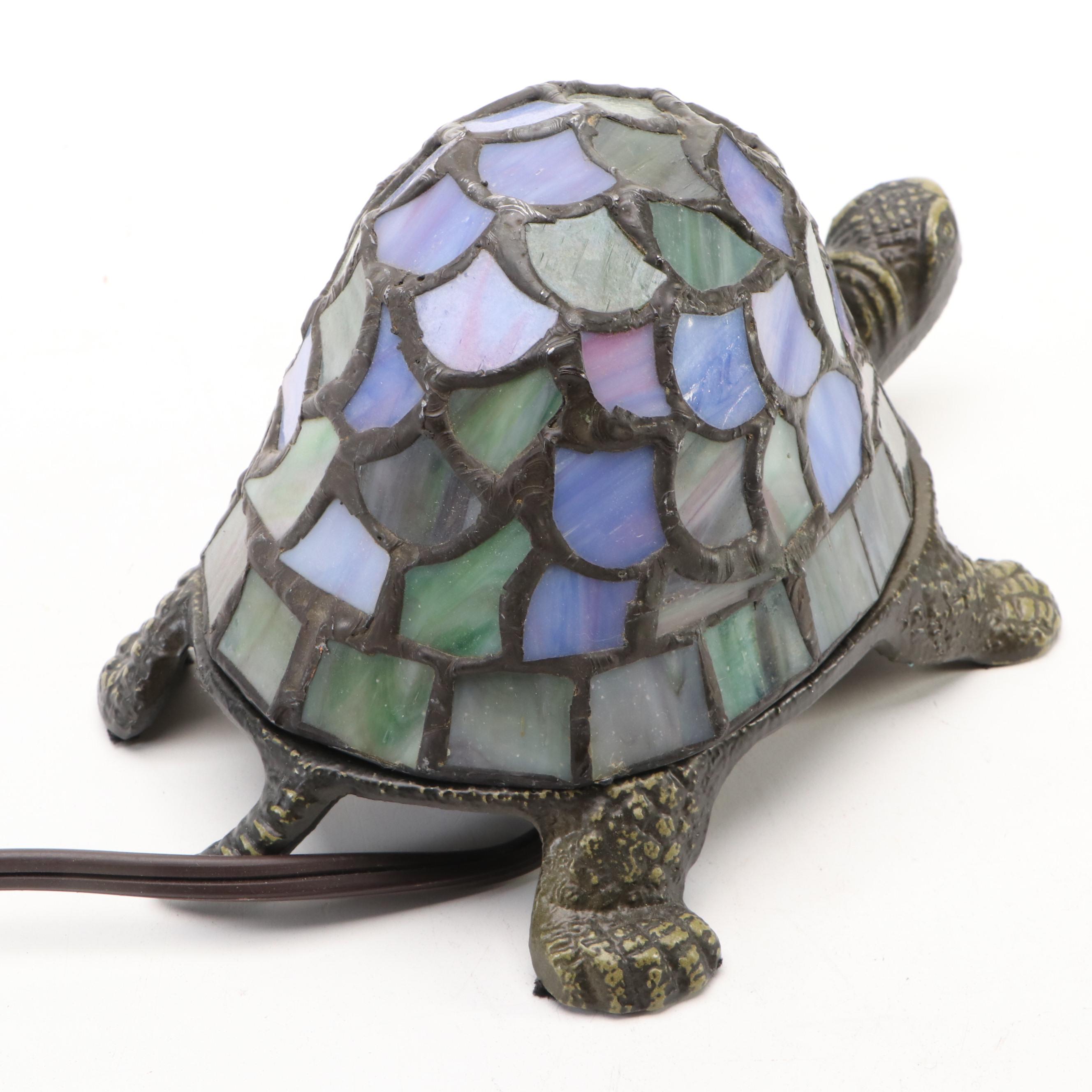 Turtle Novelty Slag Glass Accent Lamp, 2004