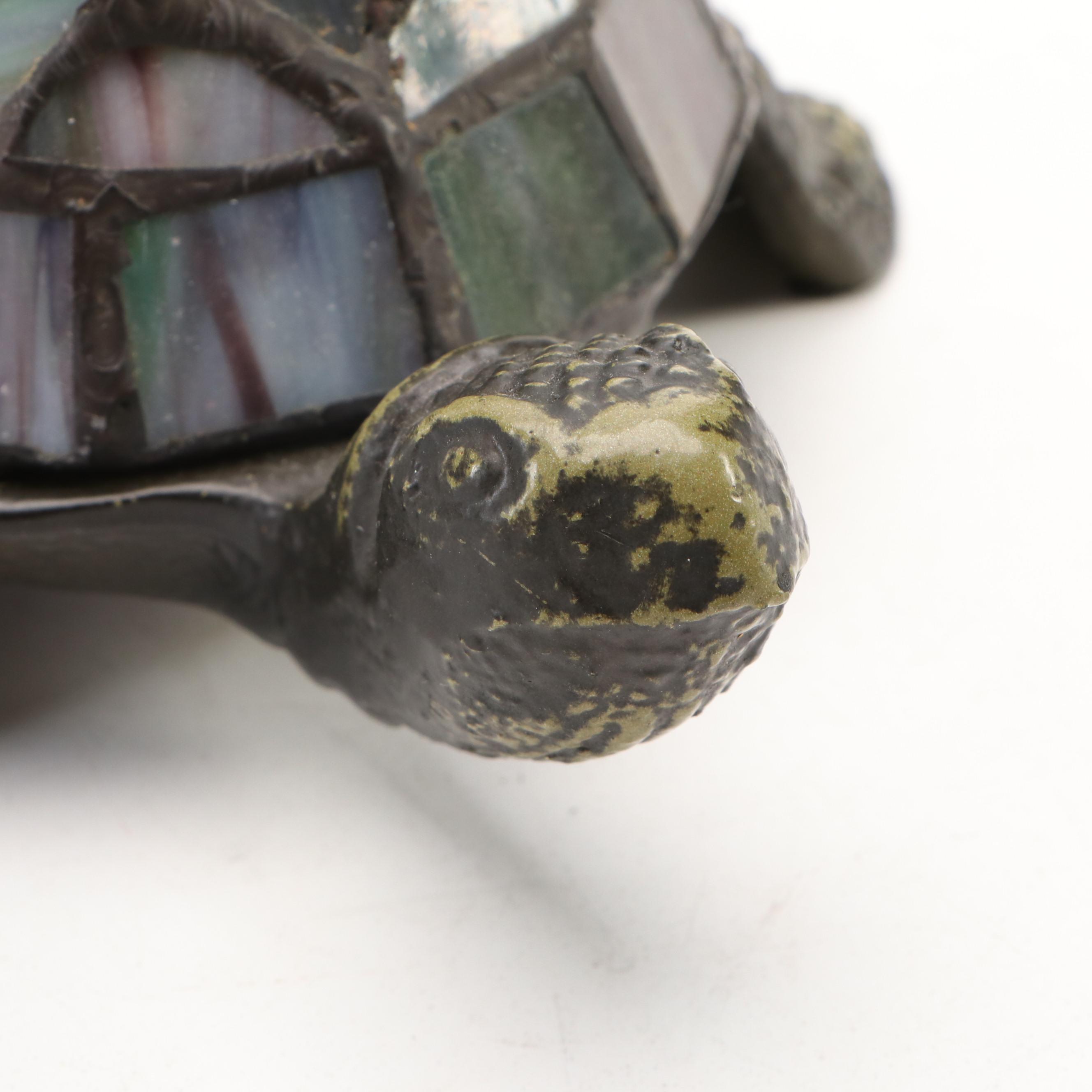 Turtle Novelty Slag Glass Accent Lamp, 2004
