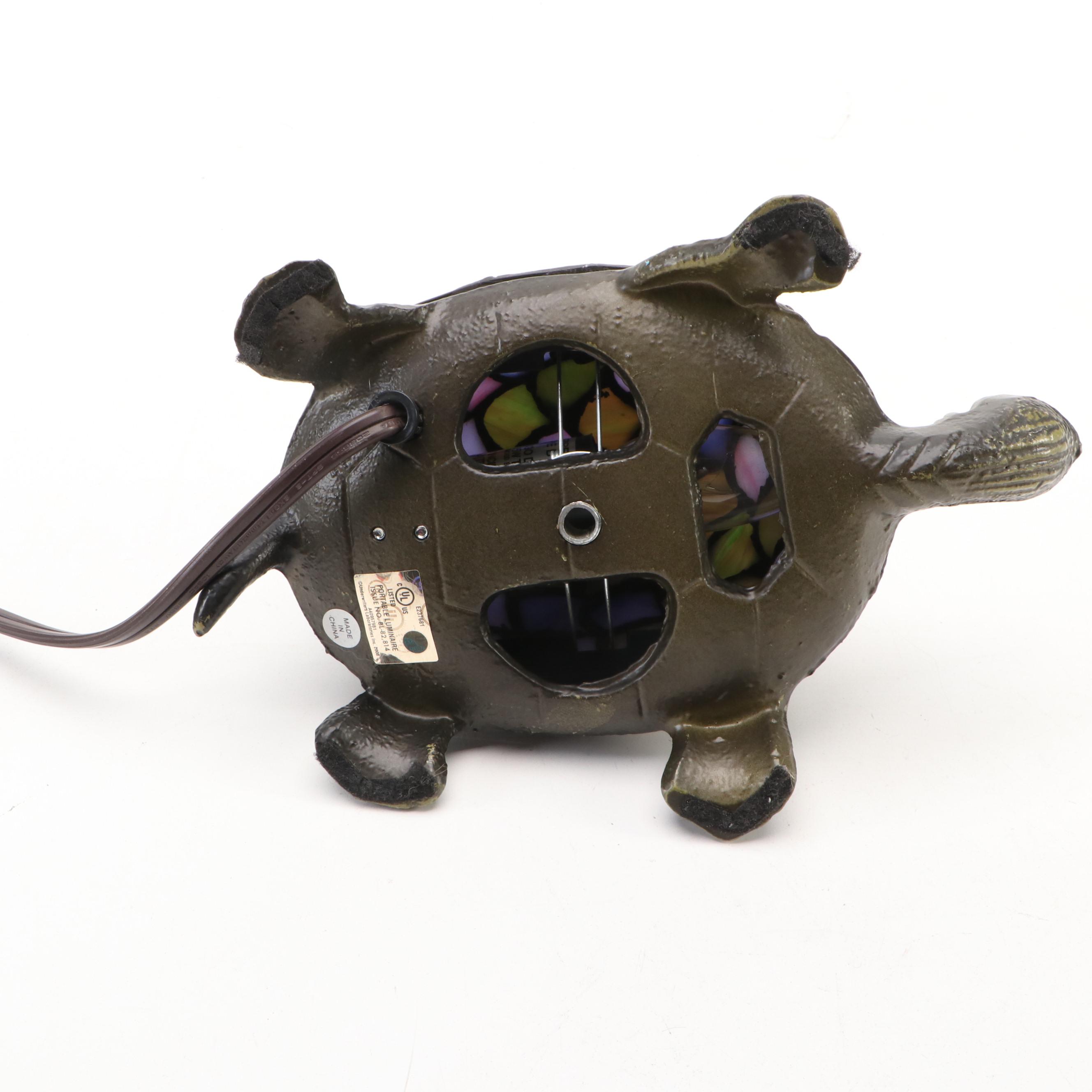 Turtle Novelty Slag Glass Accent Lamp, 2004