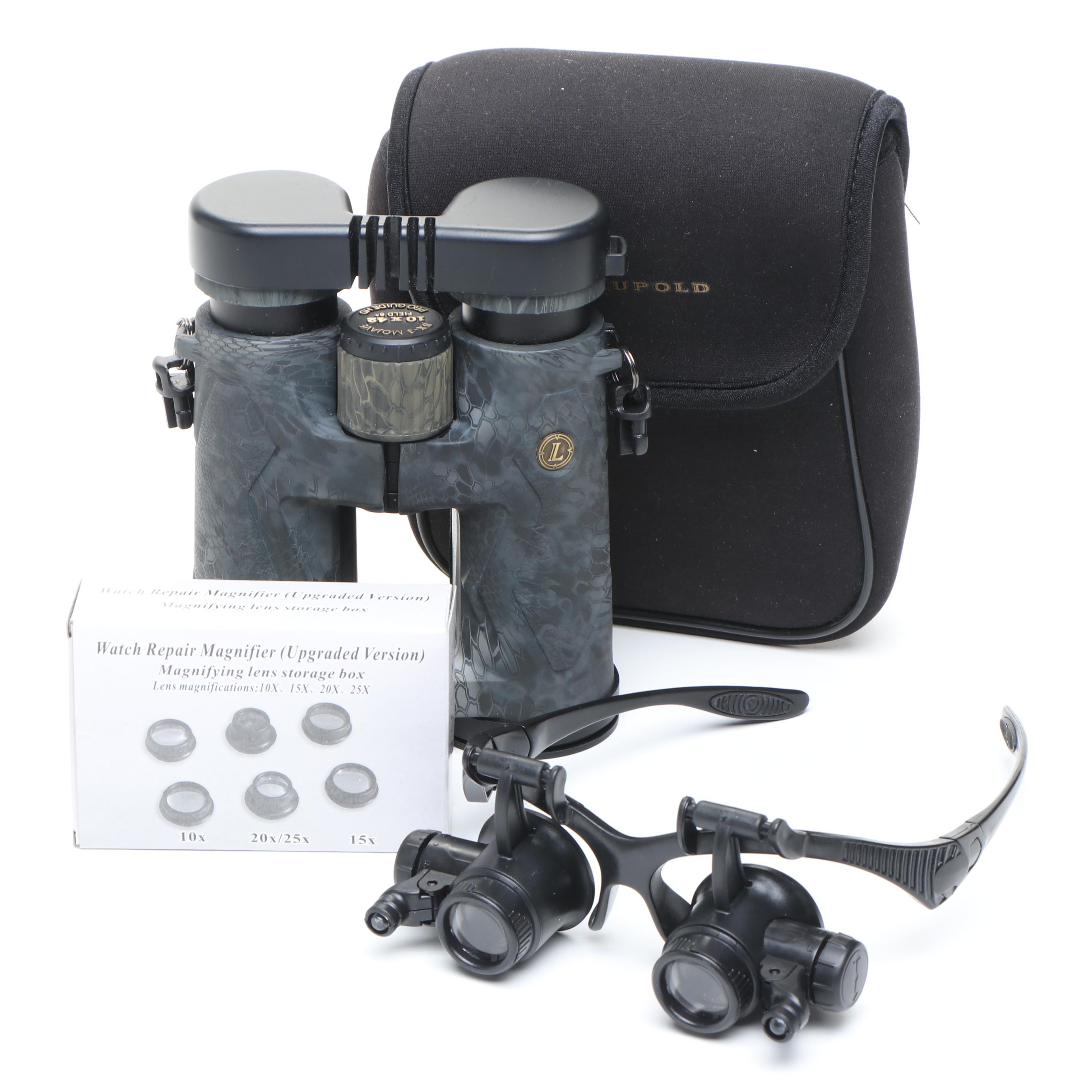 Leupold BX-3 Mojave 10 x 42 Binoculars with Watch Repair Magnifier