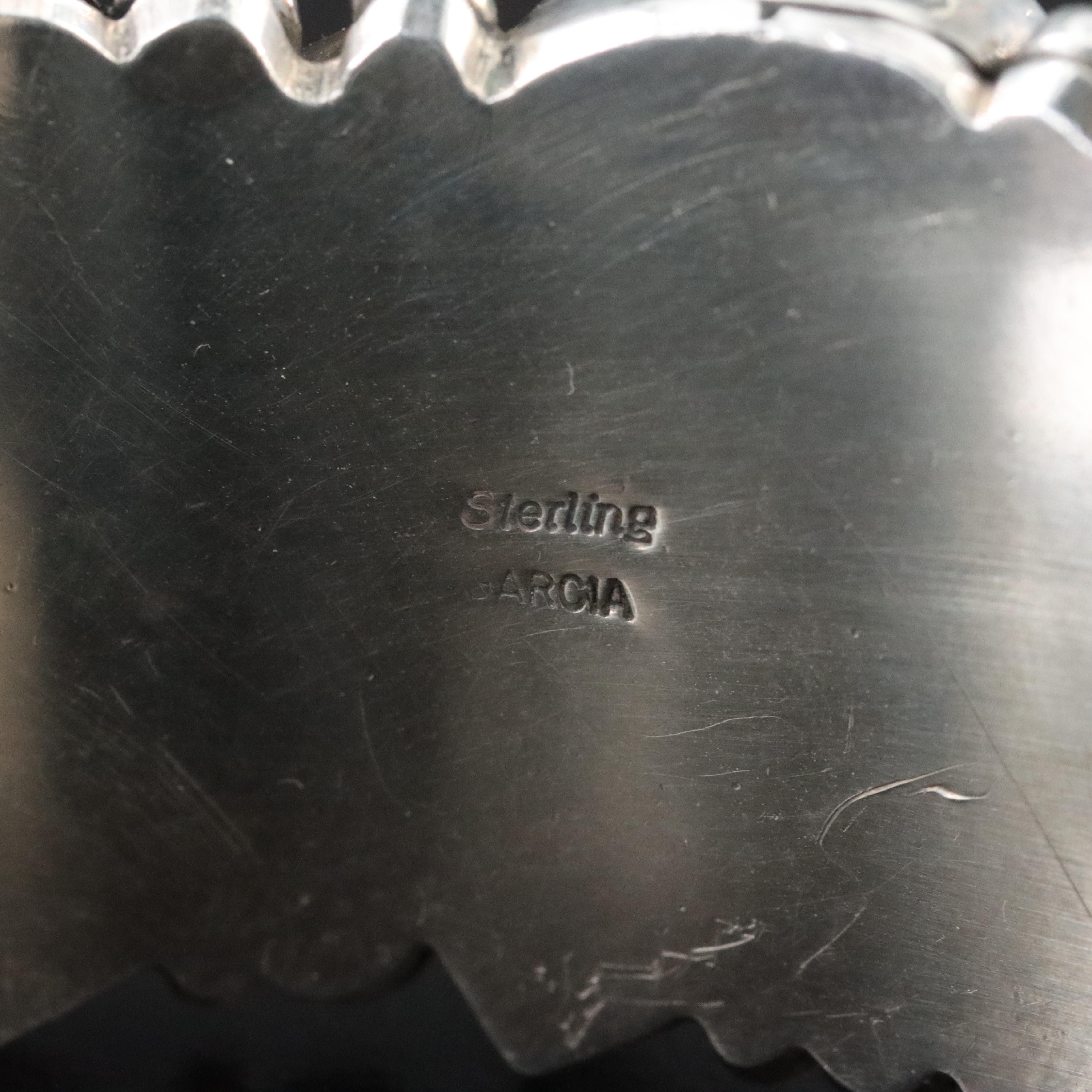 Southwestern Signed Sterling and Gemstone Cuff Bracelet