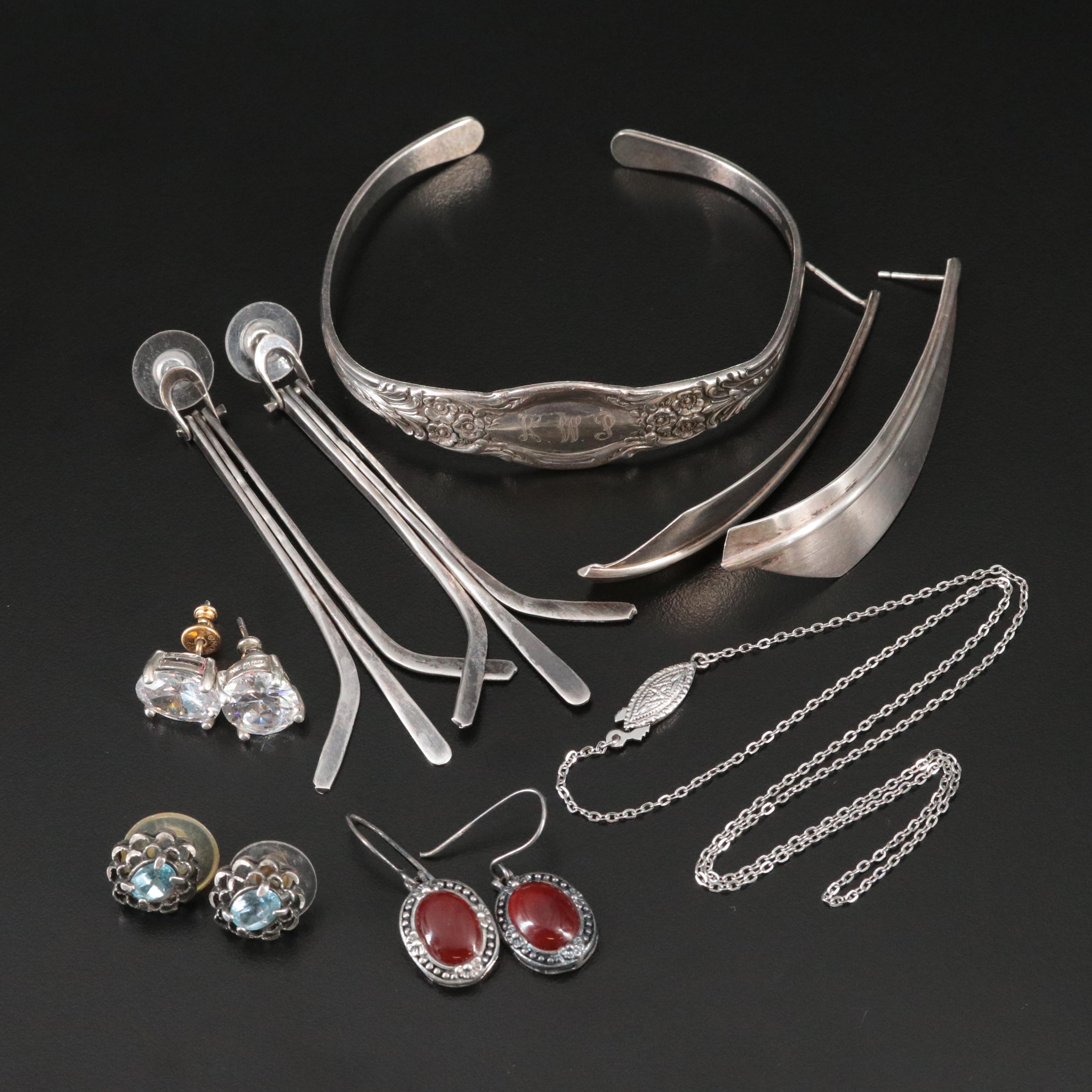 Sterling Jewelry Collection Featuing Topaz, Carnelian and Cubic Zirconia