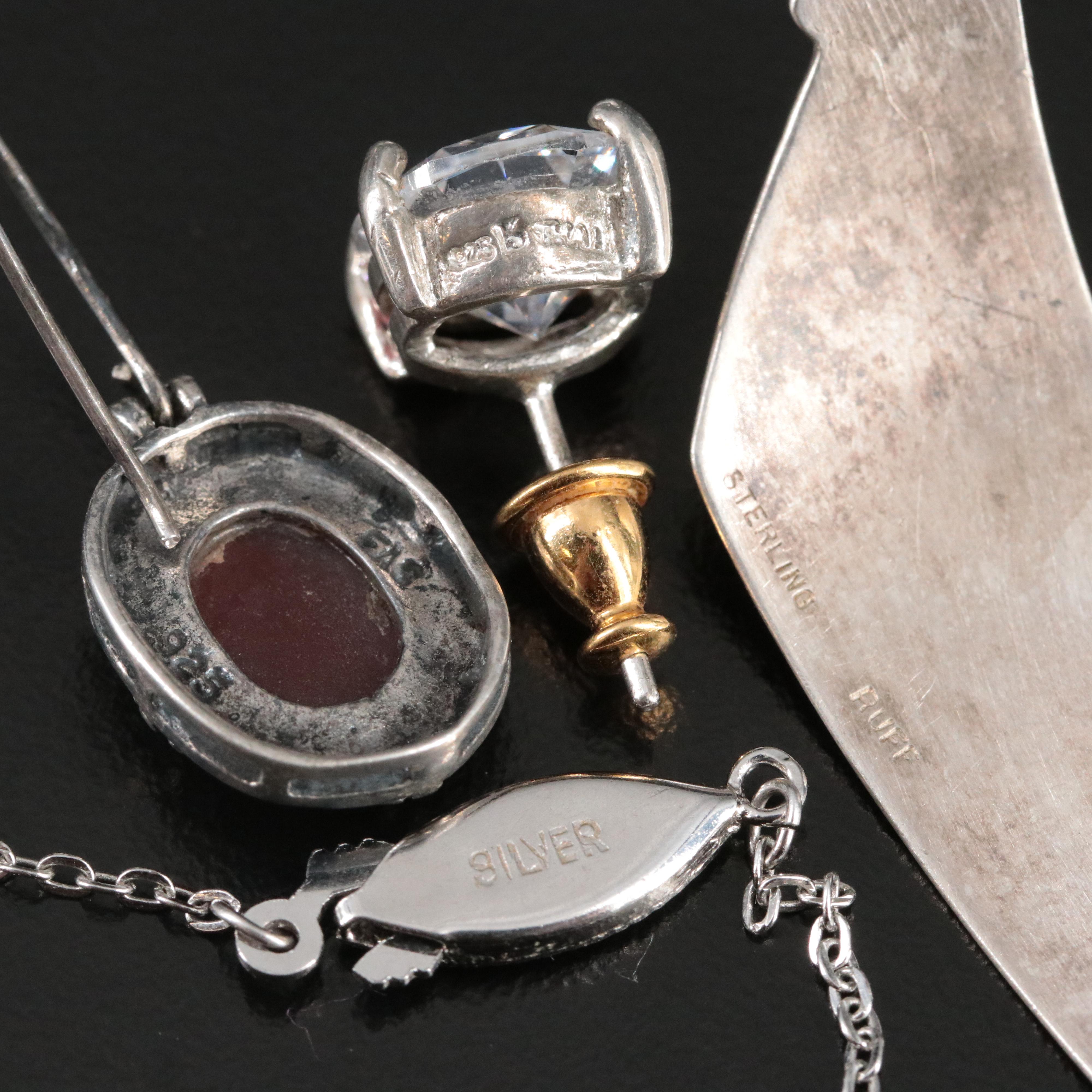 Sterling Jewelry Collection Featuing Topaz, Carnelian and Cubic Zirconia