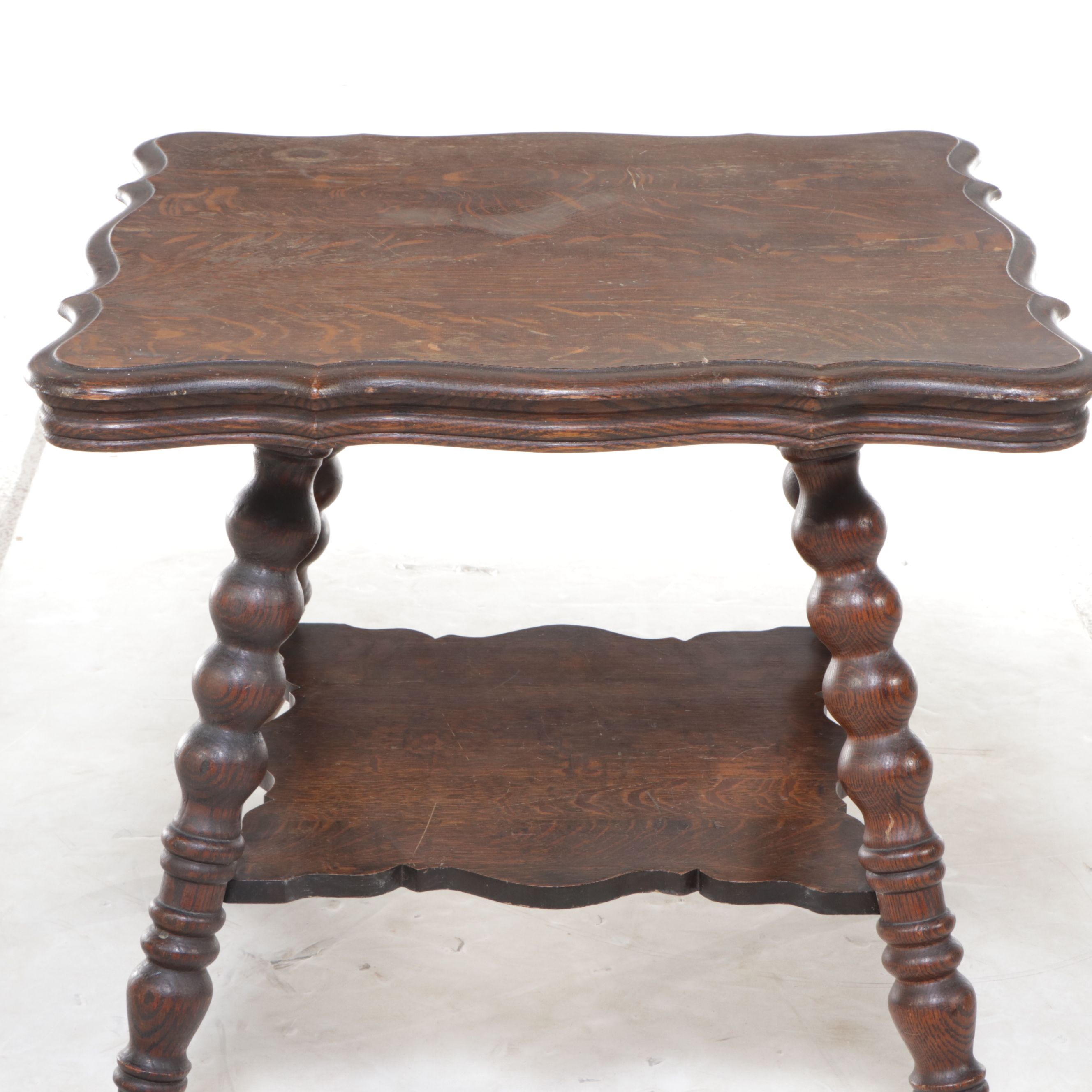 Victorian Tiger Oak Center Table