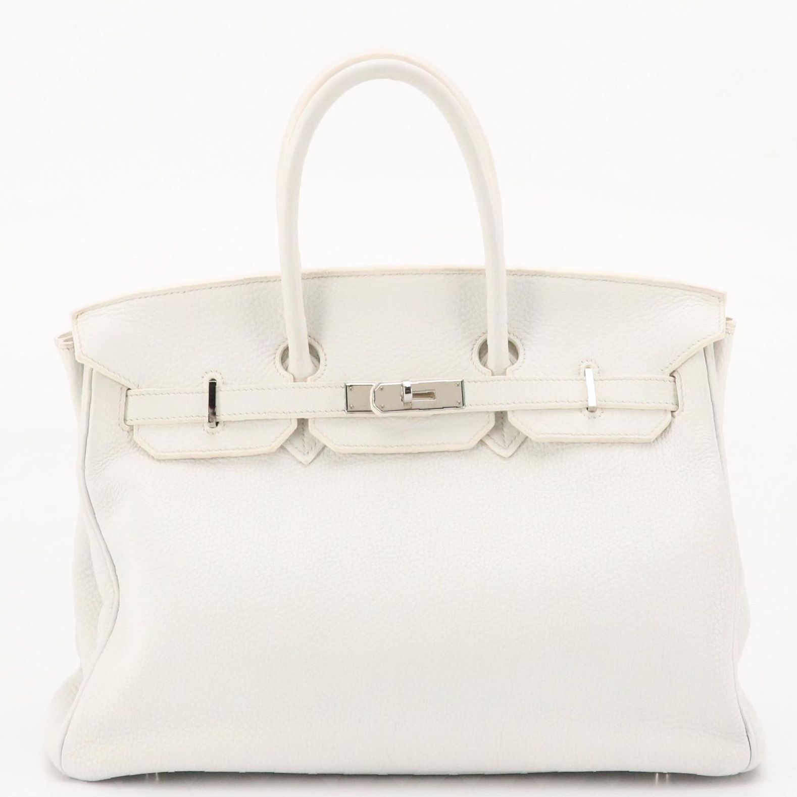 Hermès Birkin 35 Satchel in White Clemence Leather