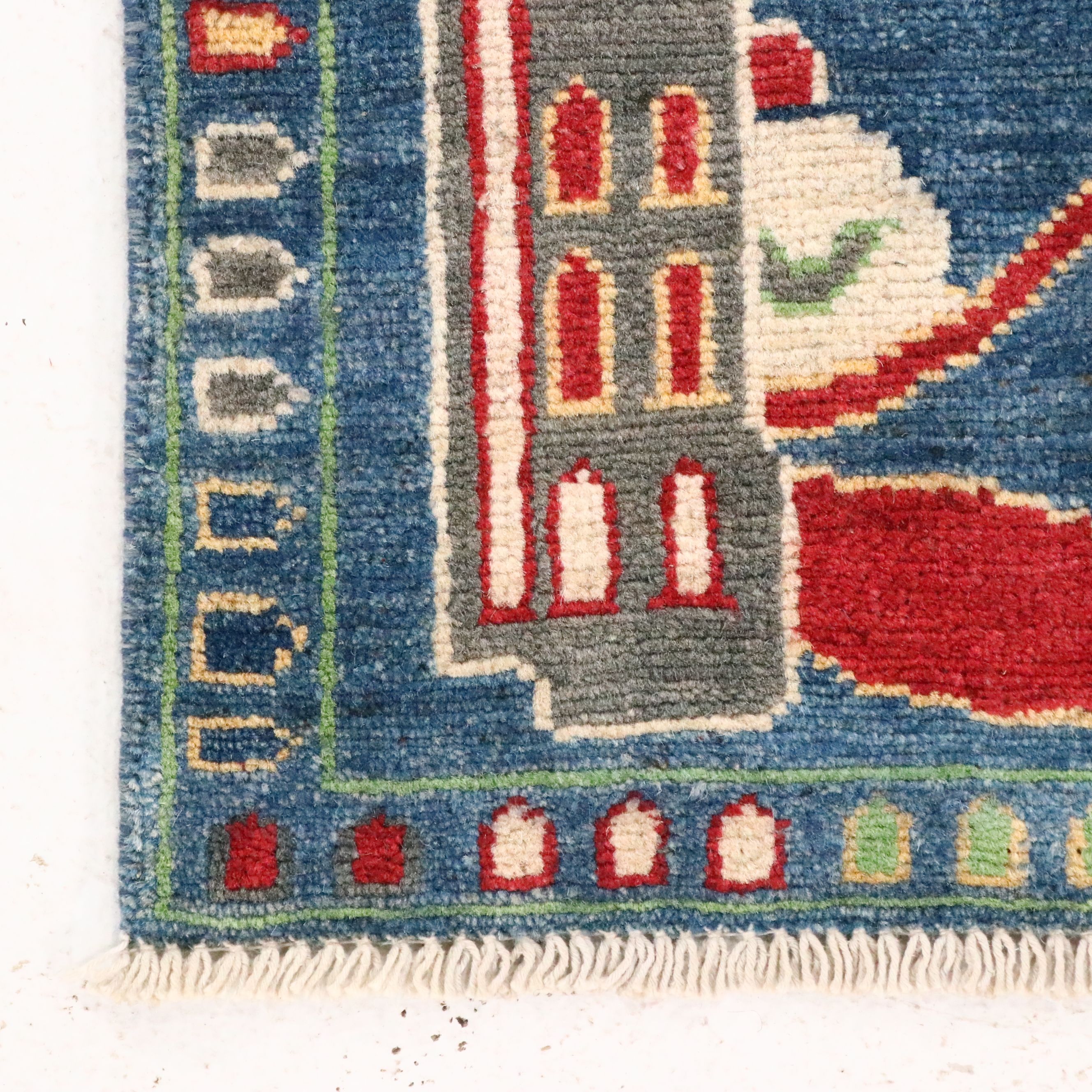 2'8 x 4'2 Hand-Knotted Afghan Pictorial War Accent Rug