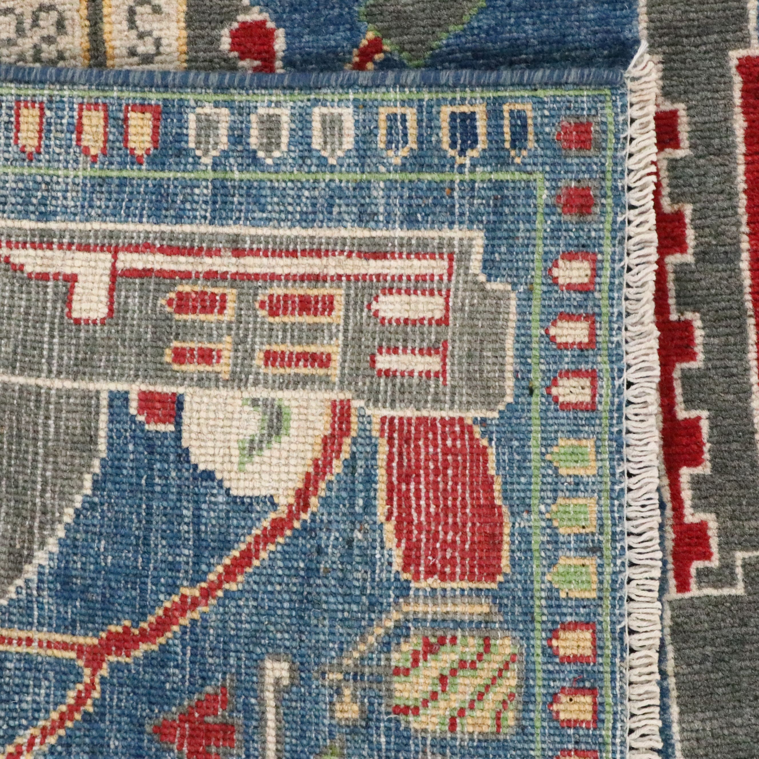 2'8 x 4'2 Hand-Knotted Afghan Pictorial War Accent Rug