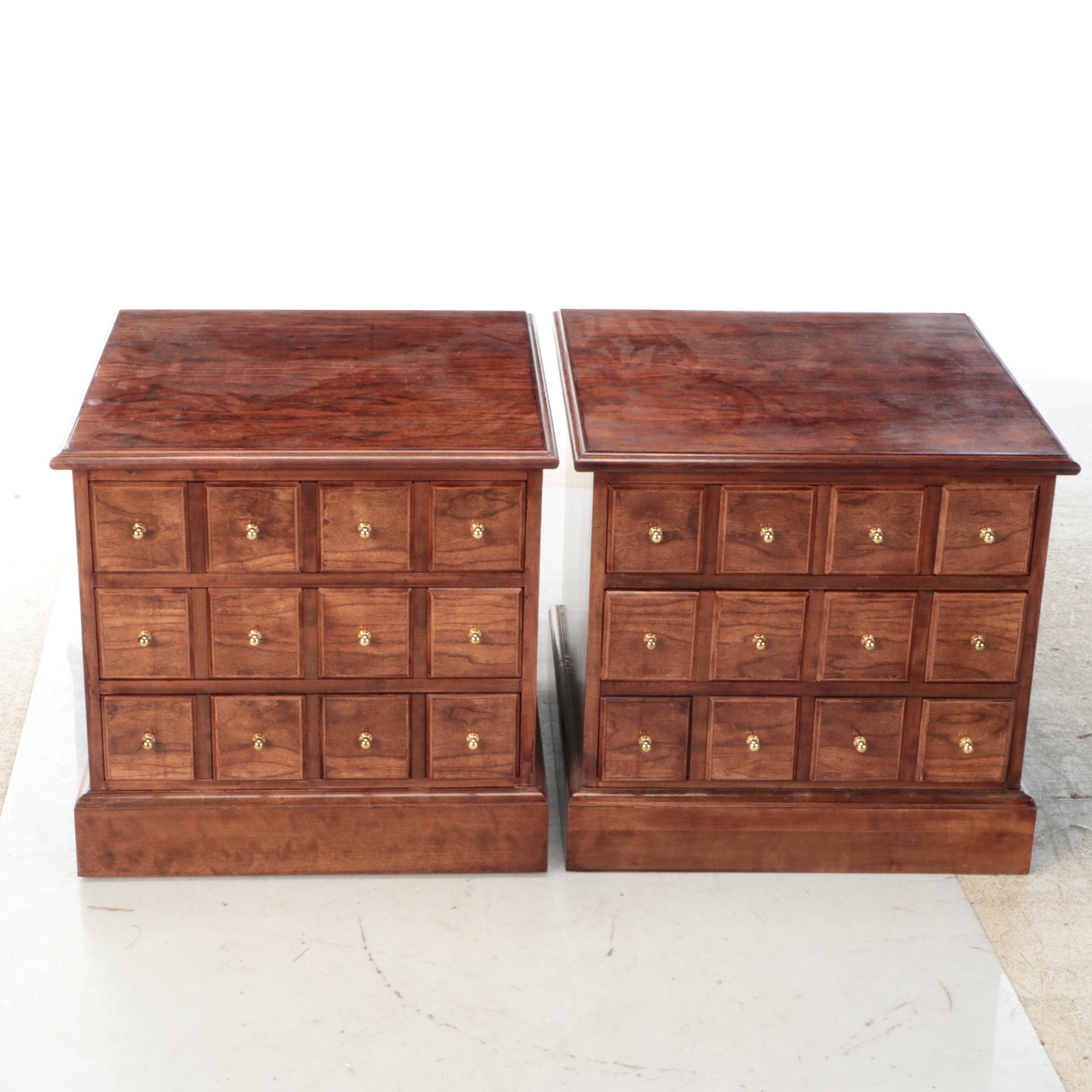 Pair of Mahogany Finished Nightstands, Late 20th to 21st Century