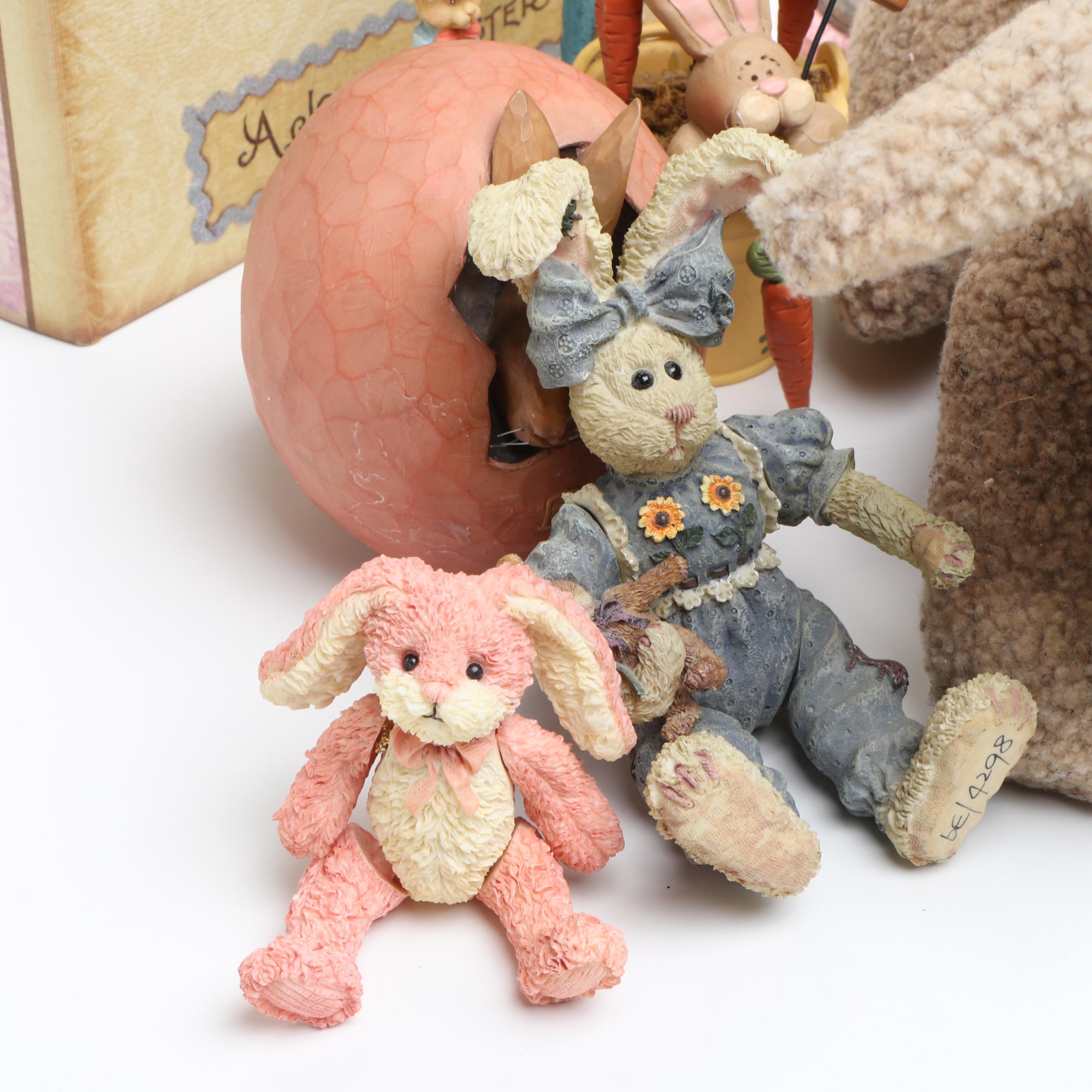 Hallmark Easter Chick Bowl with Other Rabbit Figurines, Box and Decor
