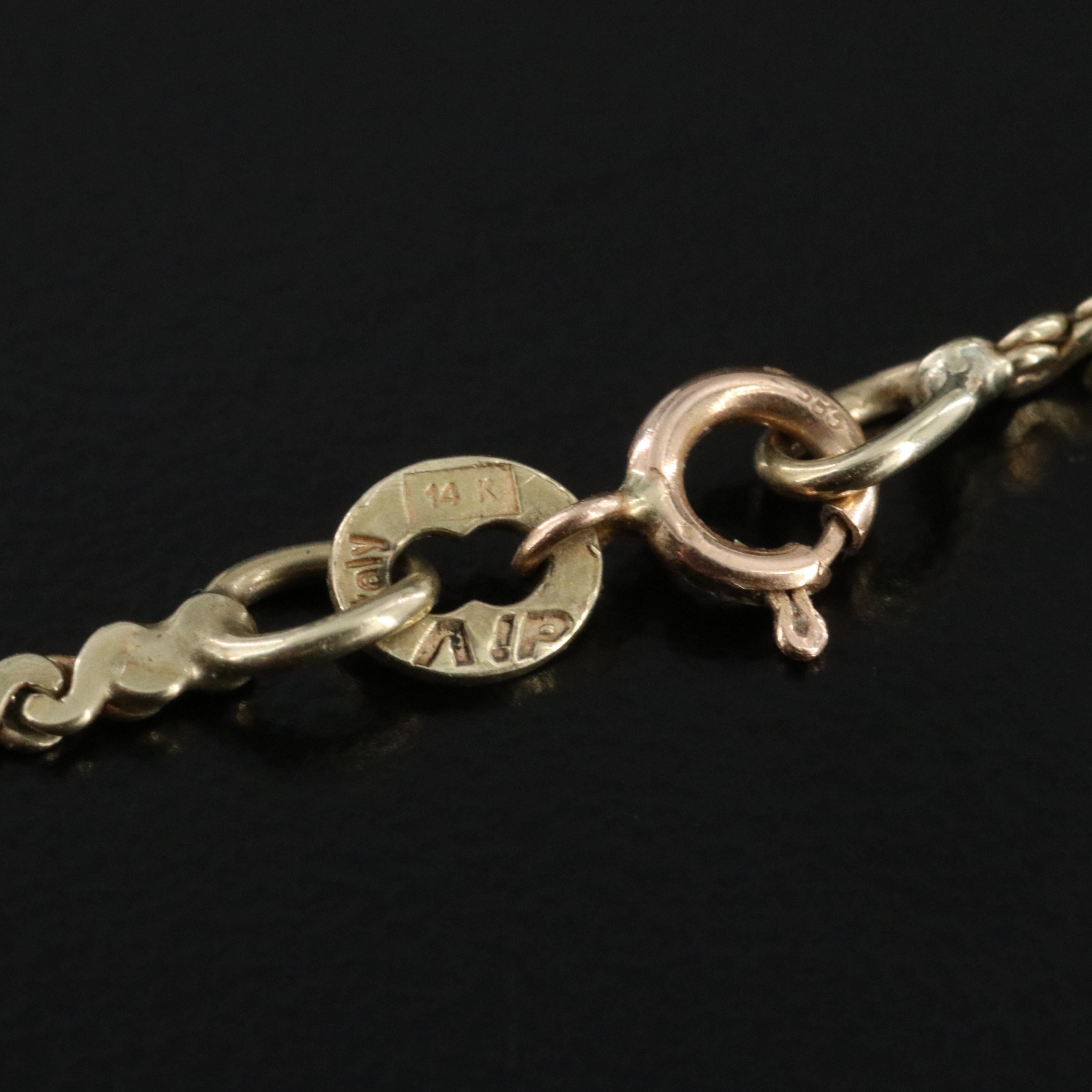 14K Black Onyx and Diamond Pendant Necklace