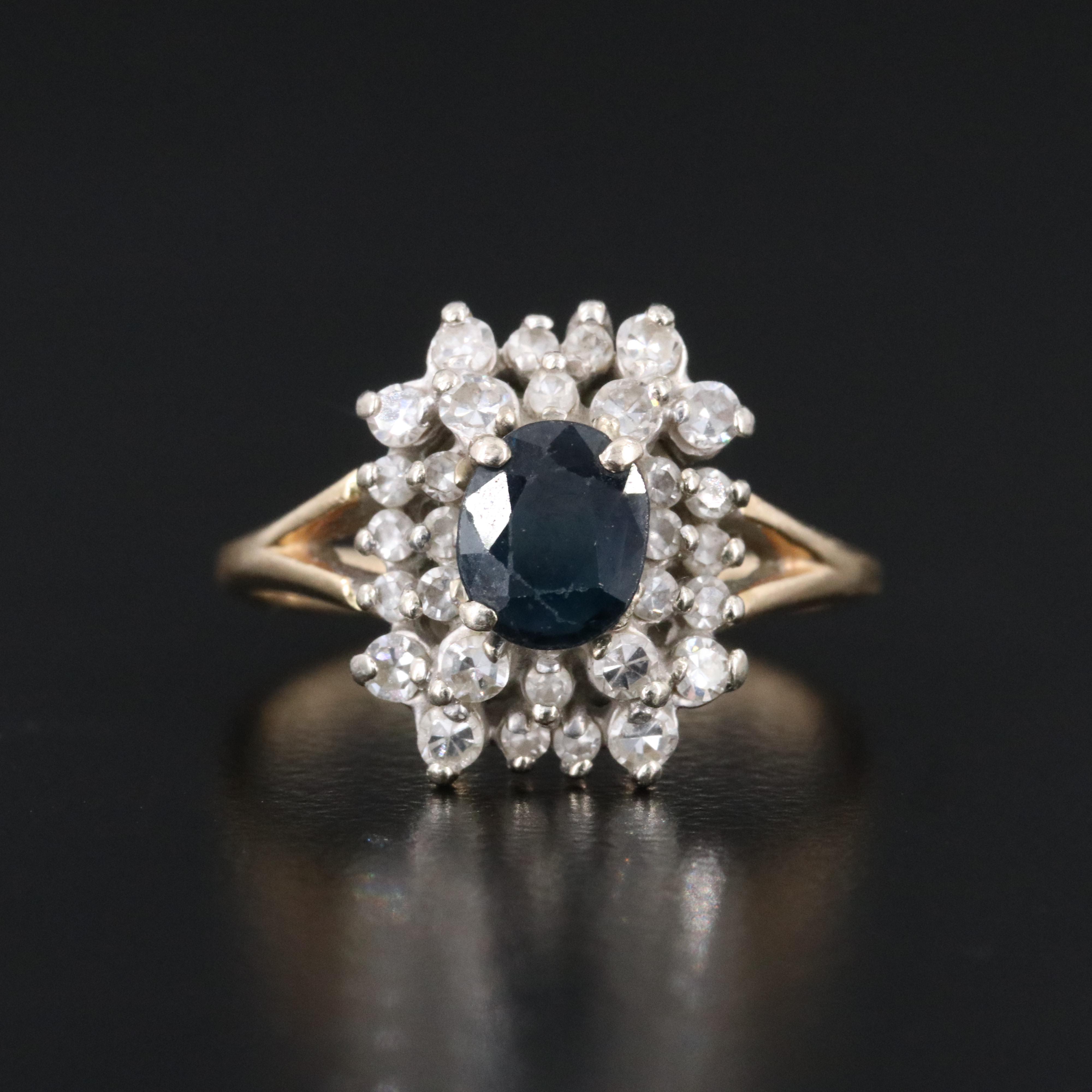 14K Sapphire and Diamond Ring