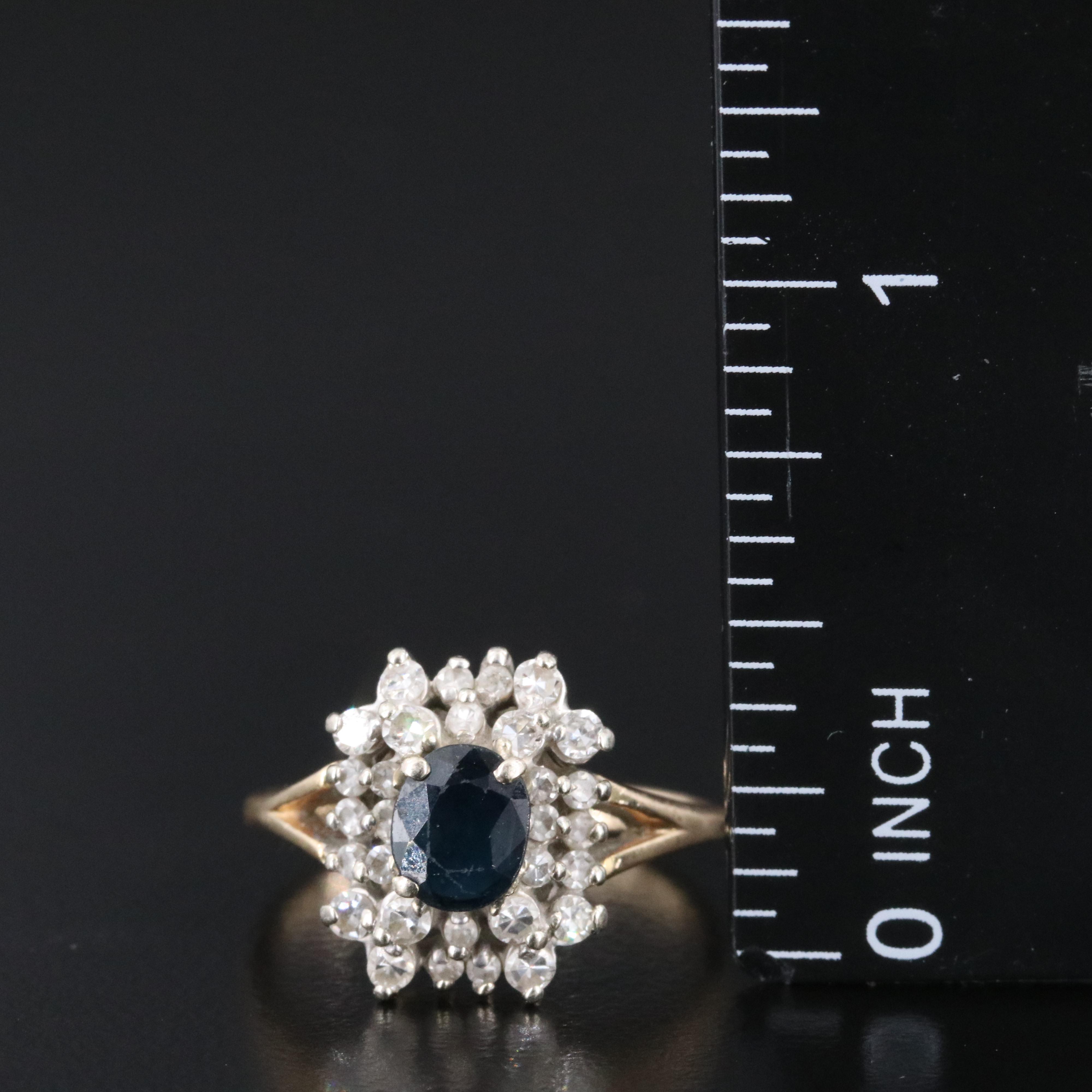 14K Sapphire and Diamond Ring