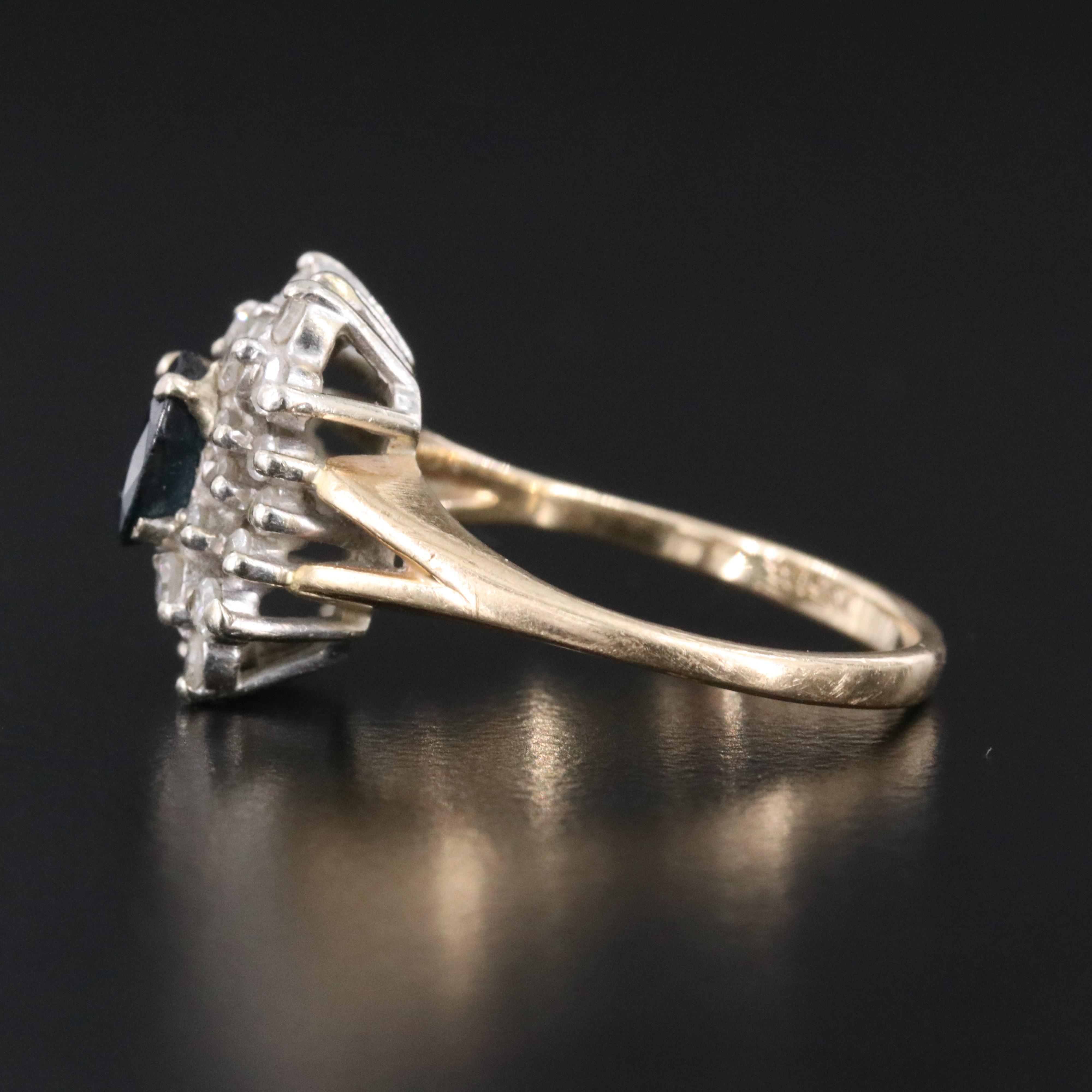 14K Sapphire and Diamond Ring