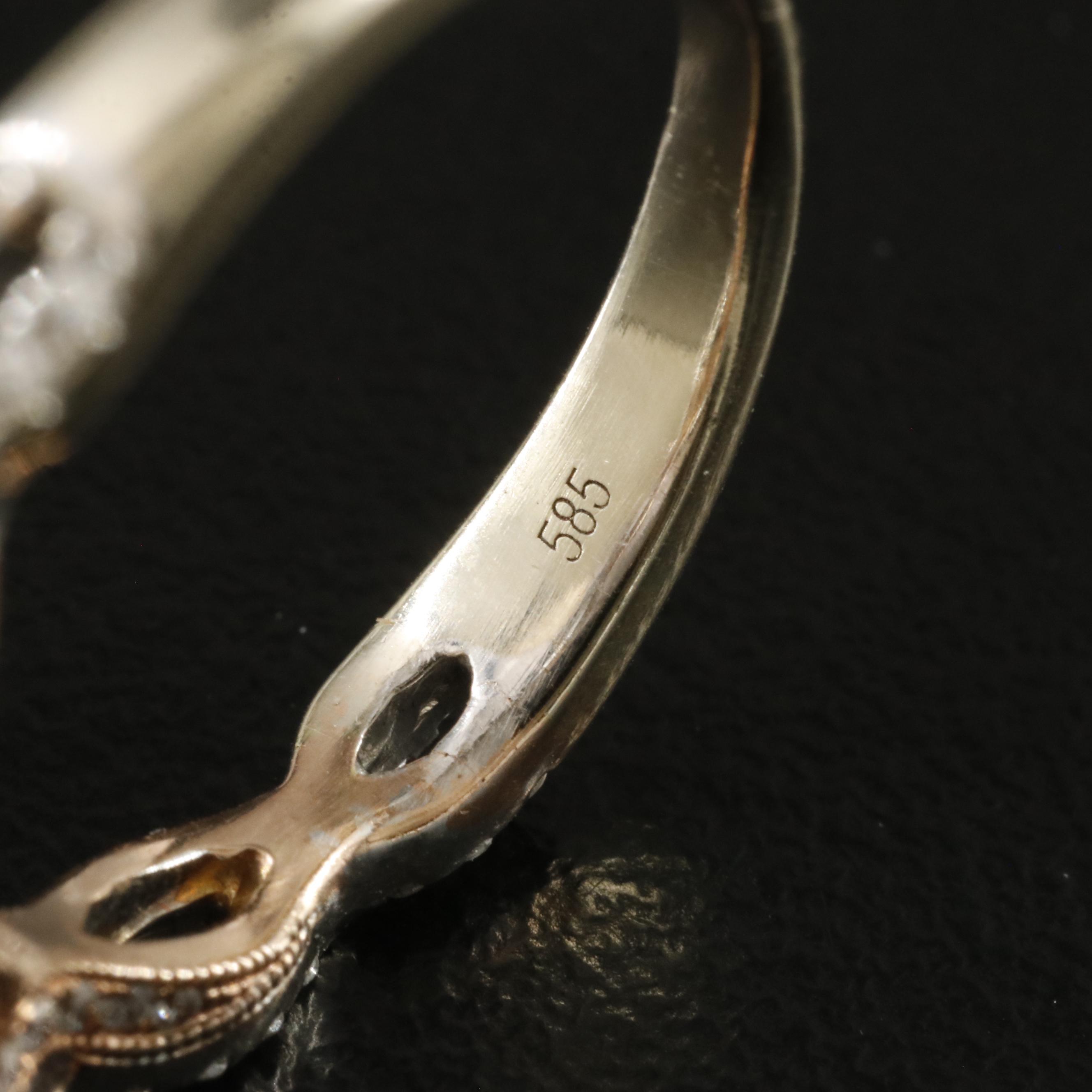 14K 0.91 CTW Diamond Ring with Rose Gold Accents